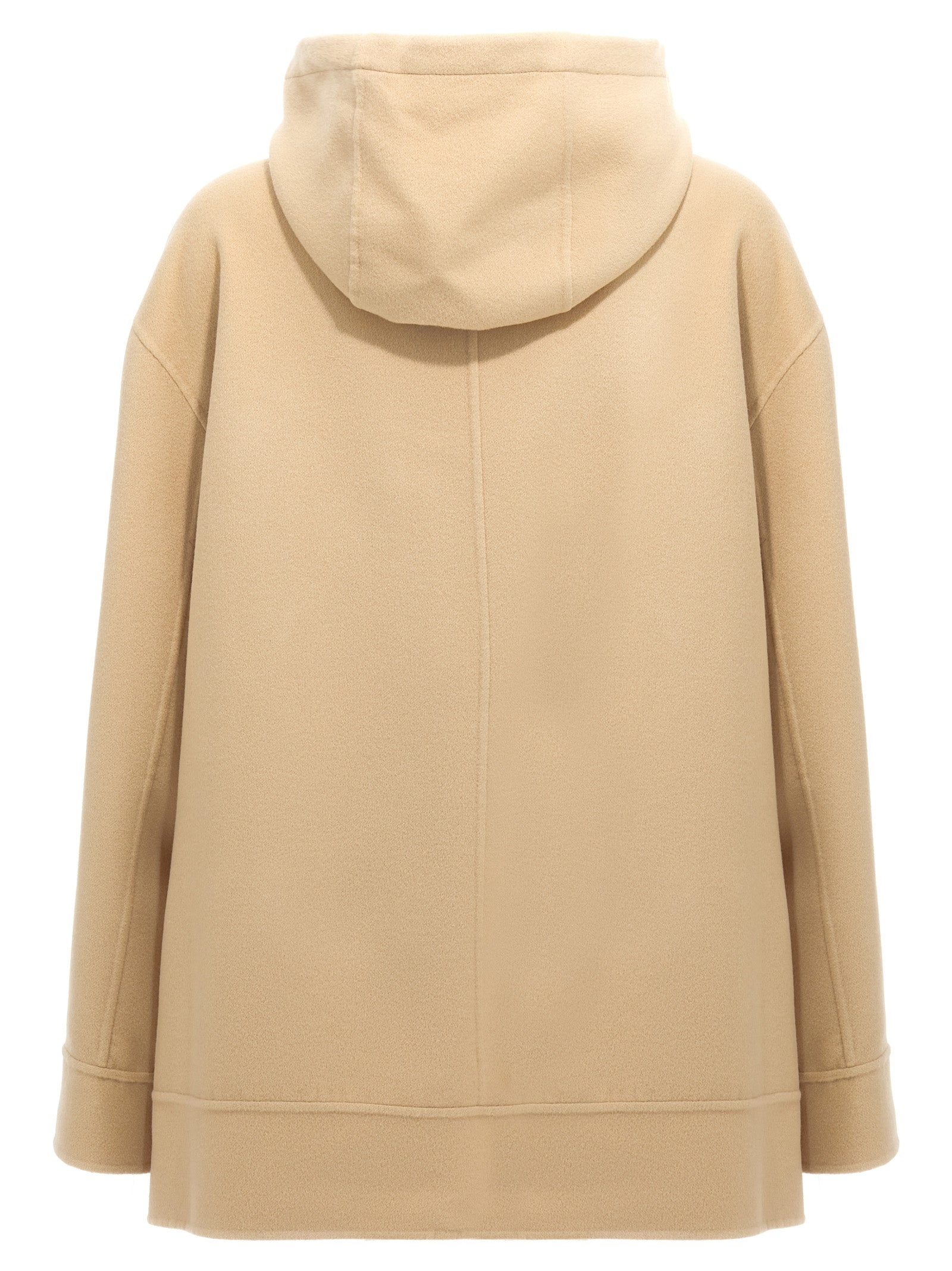 Logo Embroidery Hooded Jacket Casual Jackets, Parka Beige - 2