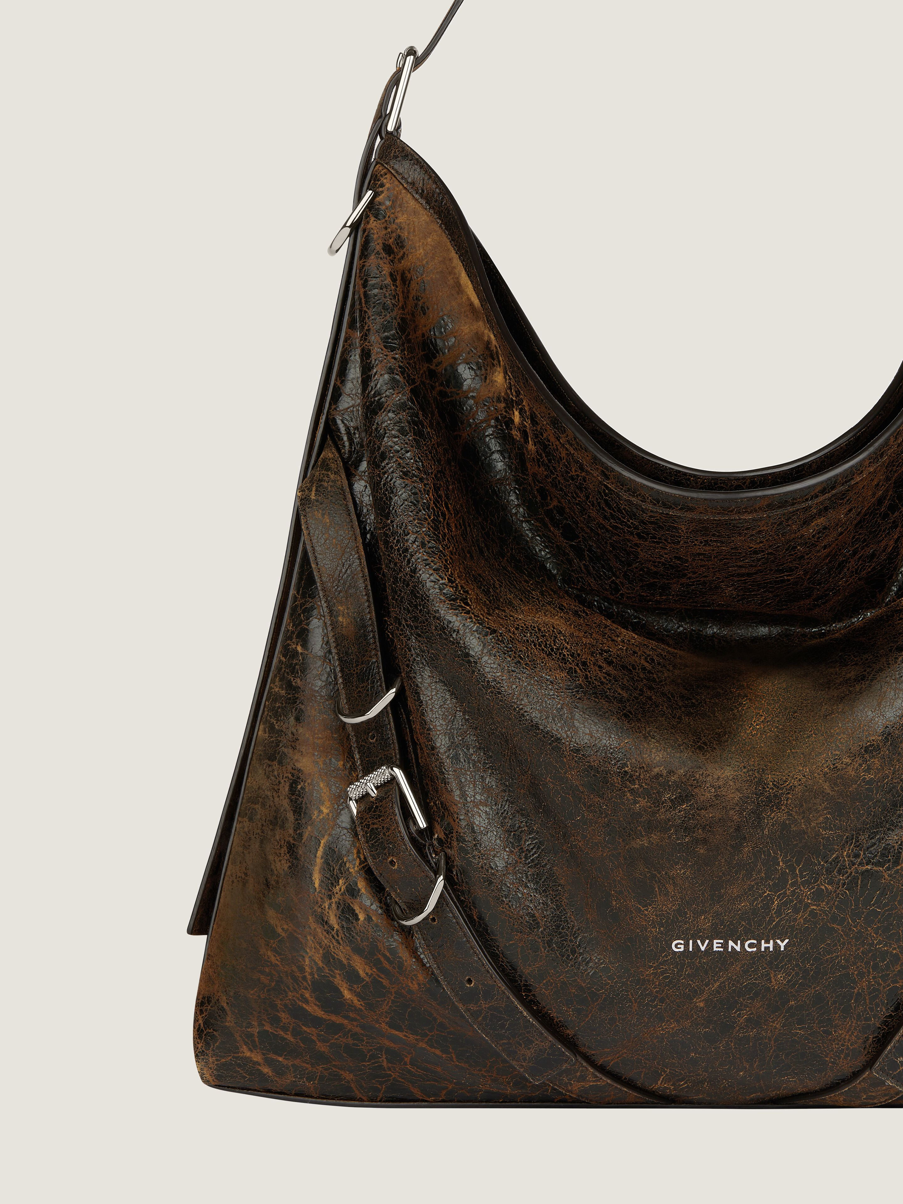 LARGE VOYOU BAG IN CRACKLED LEATHER - 5