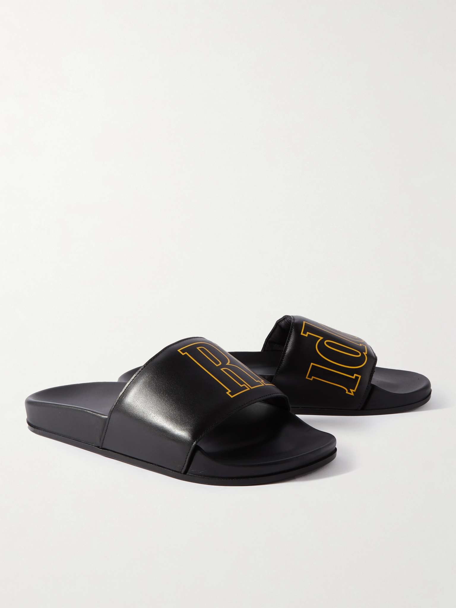 Logo-Print Leather Slides - 4