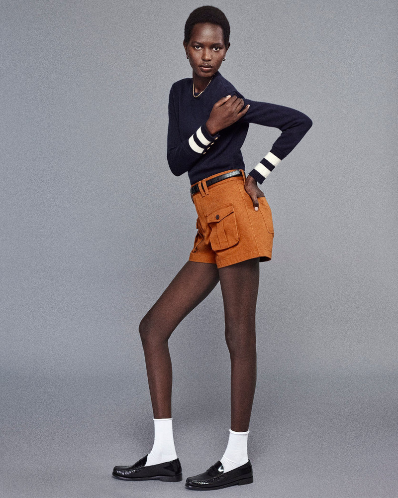 FRAME The Cashmere Club Sweater in Navy Multi outlook