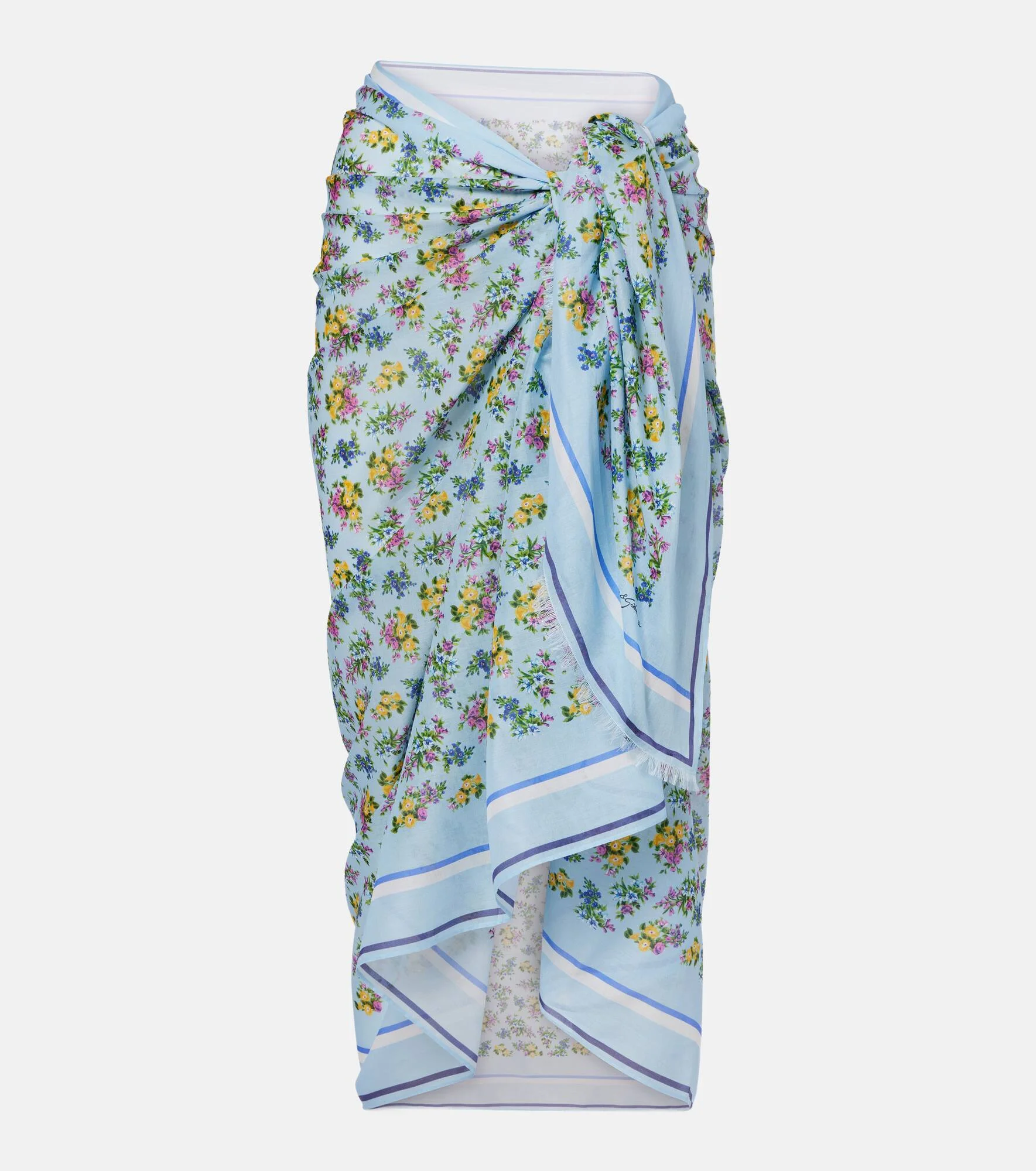 Floral cotton beach cover-up - 1