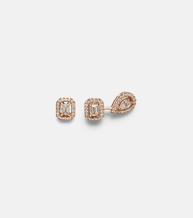 My Twin 1+2 18kt rose gold earrings with diamonds 1