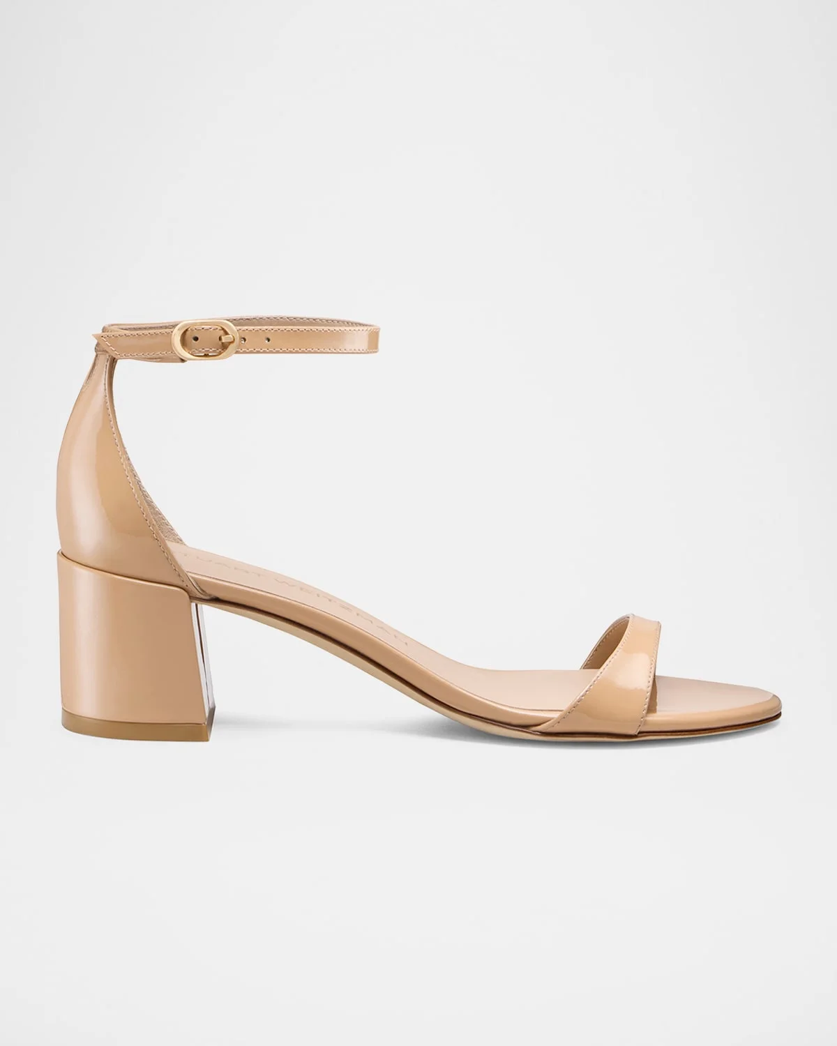 Nudist Patent Ankle-Wrap Low Sandals - 1