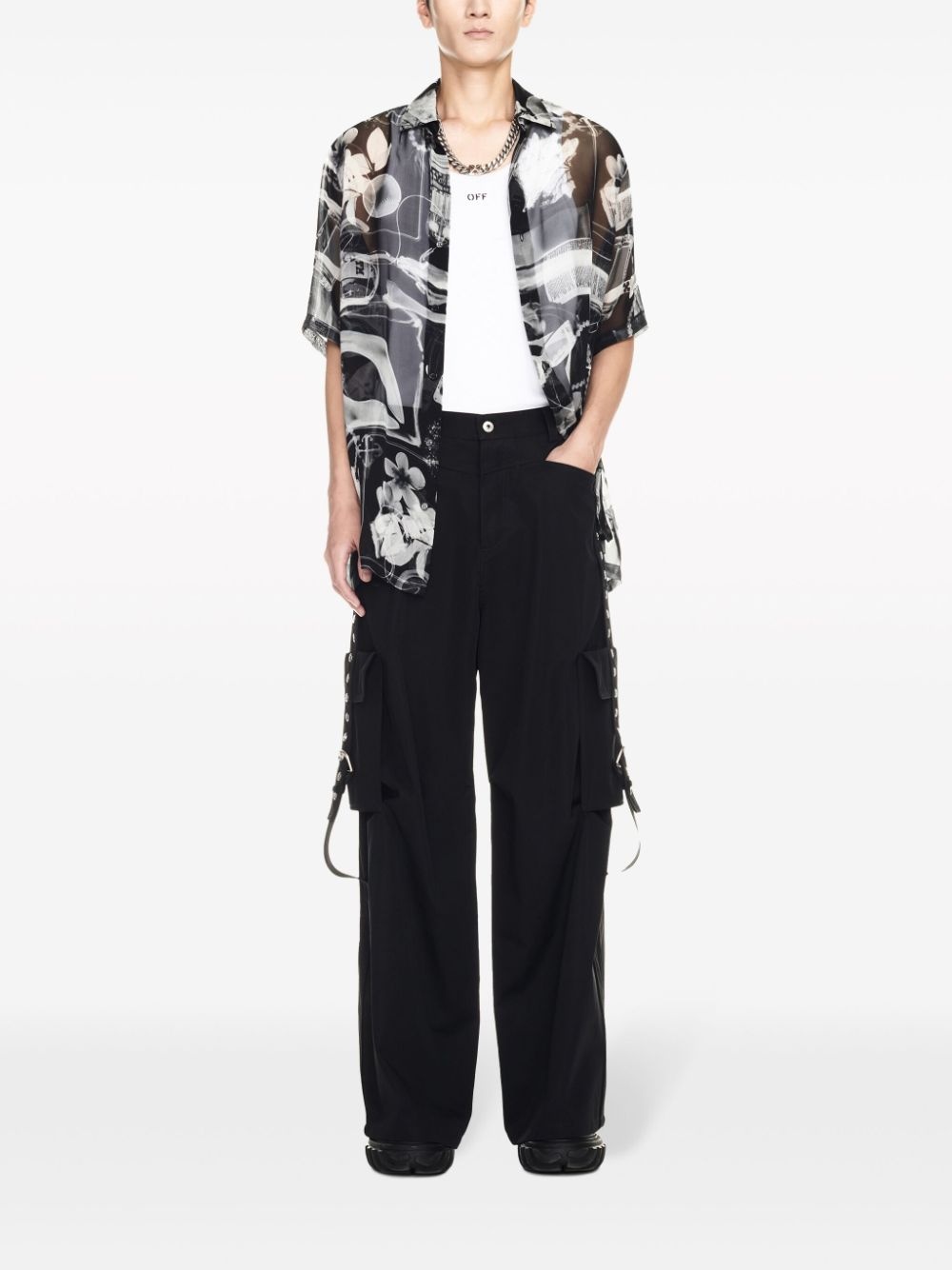 buckled cargo trousers - 2