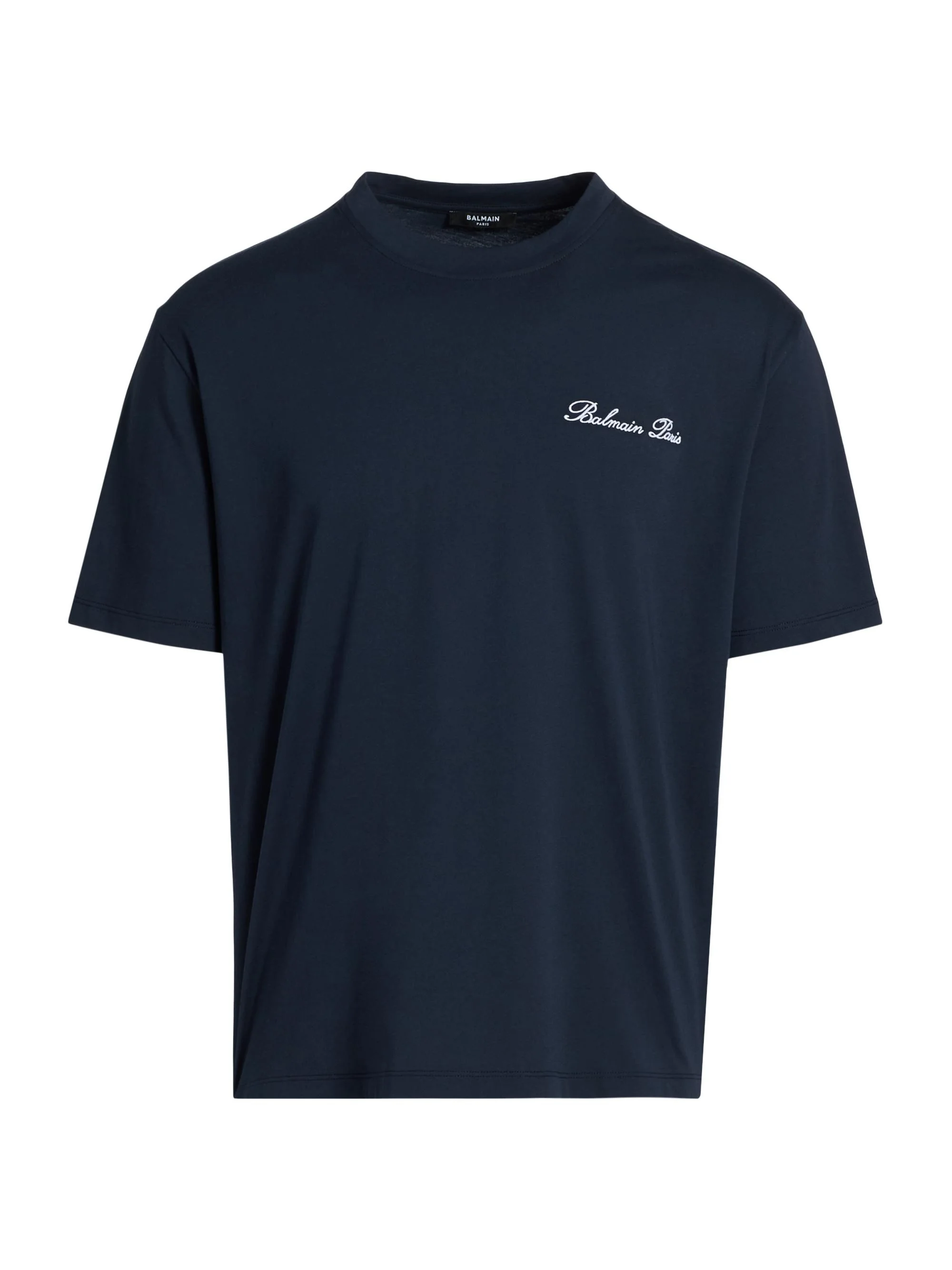 Men's Logo-Embroidered Cotton T-Shirt - Marine Blanc - 1