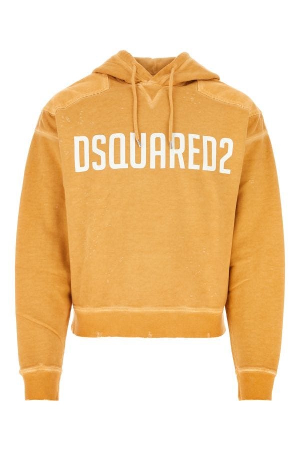 パーカー・フーディ D SQUARED2 Mustard cotton sweatshirt (S74GU0736S25030 161) DSQUARED2 Dsquared Man Mustard Cotton Sweatshirt | luosophy