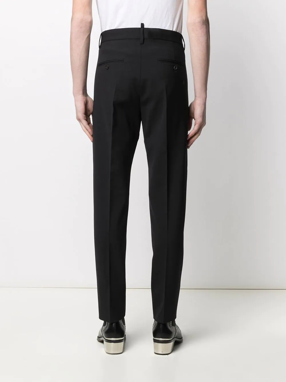 straight-leg wool trousers - 4