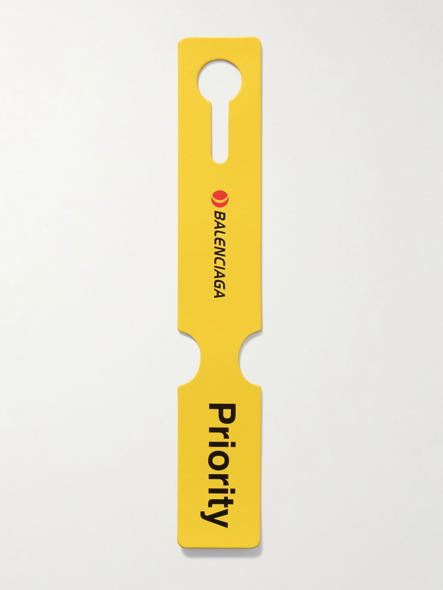 Swing Logo-Print Leather Luggage Tag Yellow - 1
