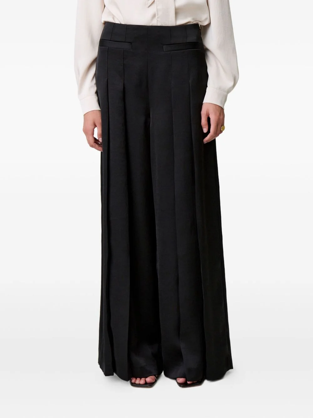 pleated palazzo pants - 1