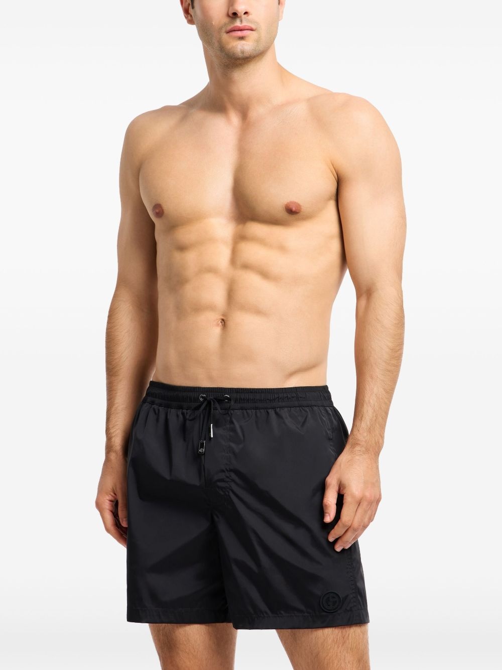 logo-appliqué swim shorts - 2