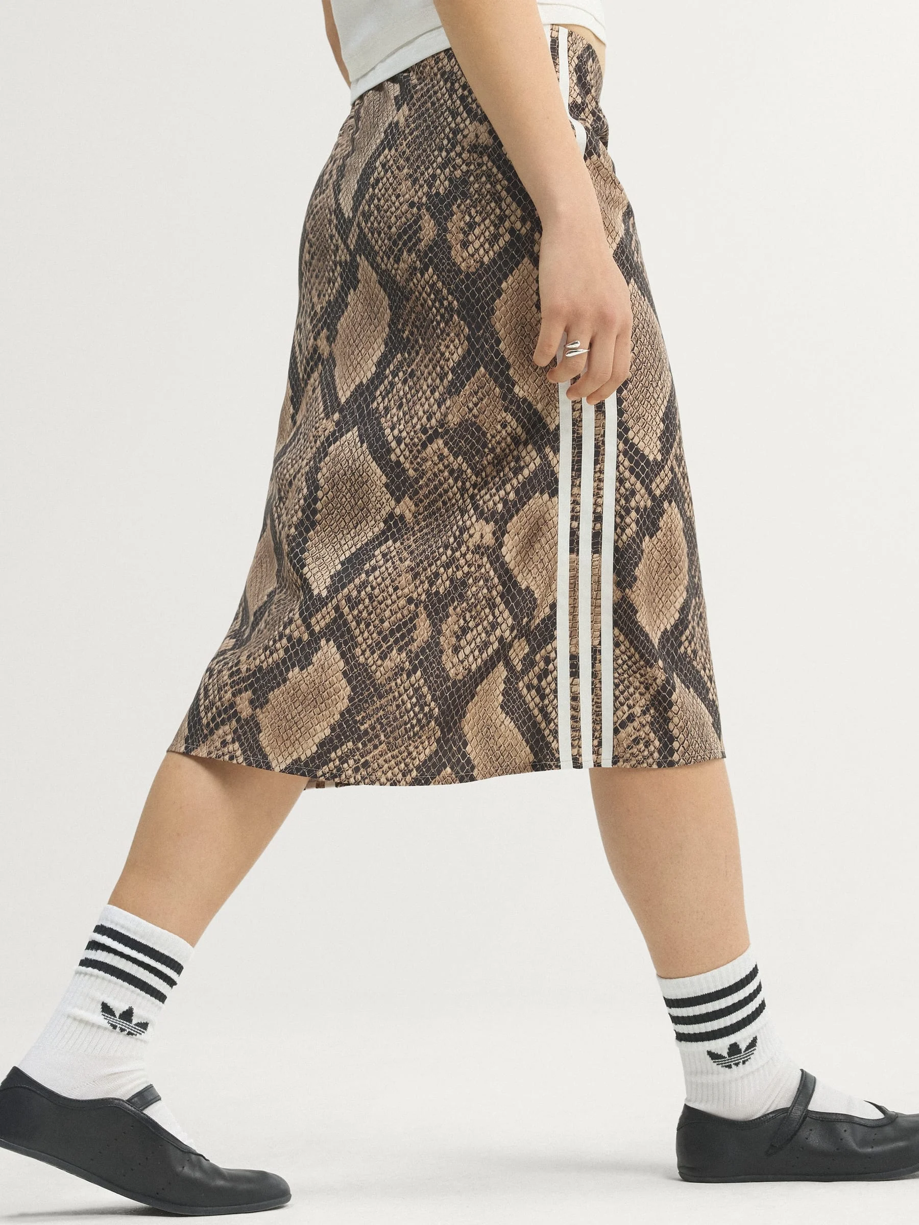 SNAKE PRINT SATIN SKIRT - 1