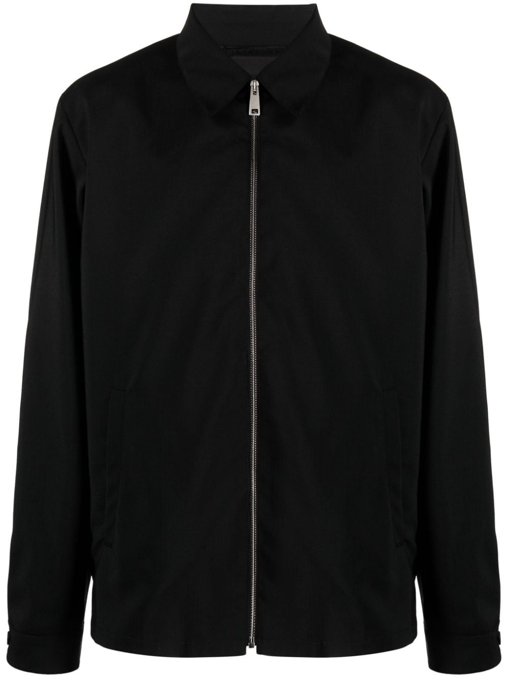 zip-up wool blend shirt jacket - 1