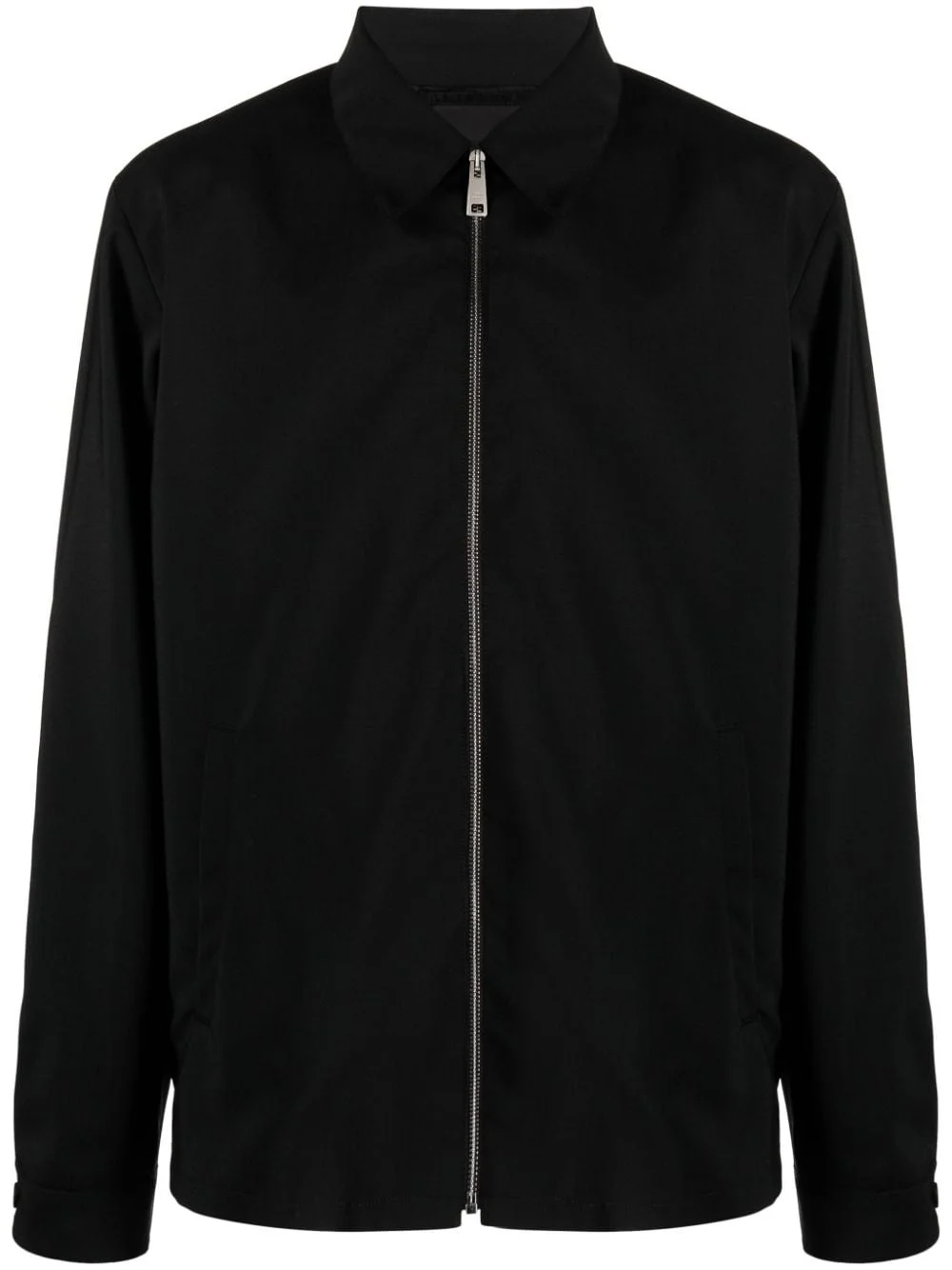 zip-up wool blend shirt jacket - 1