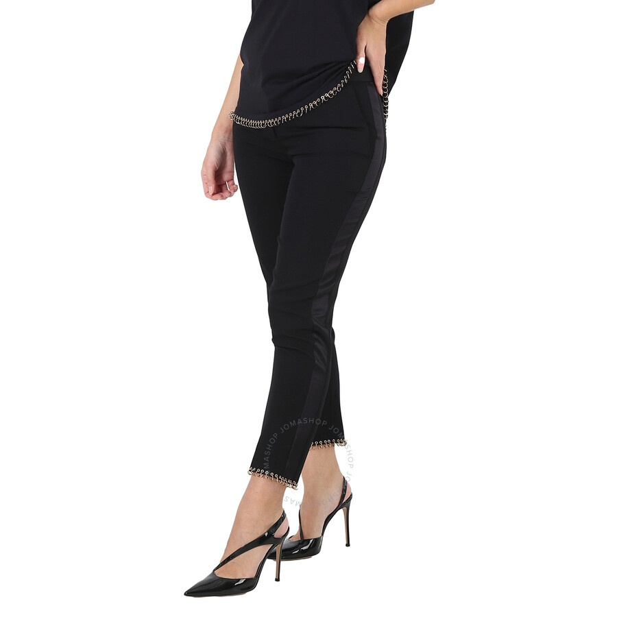 Burberry Ladies Black Hanover Ring-Pierced Wool Tailored Trousers, Brand Size 8 (US Size 6) - 4
