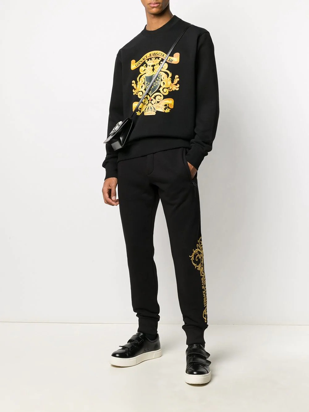 baroque-pattern print track pants - 2