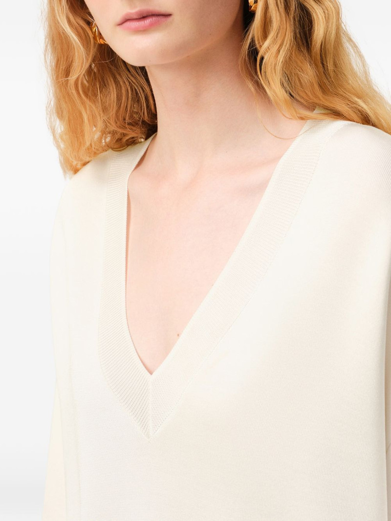 short-sleeved V-neck sweater 5
