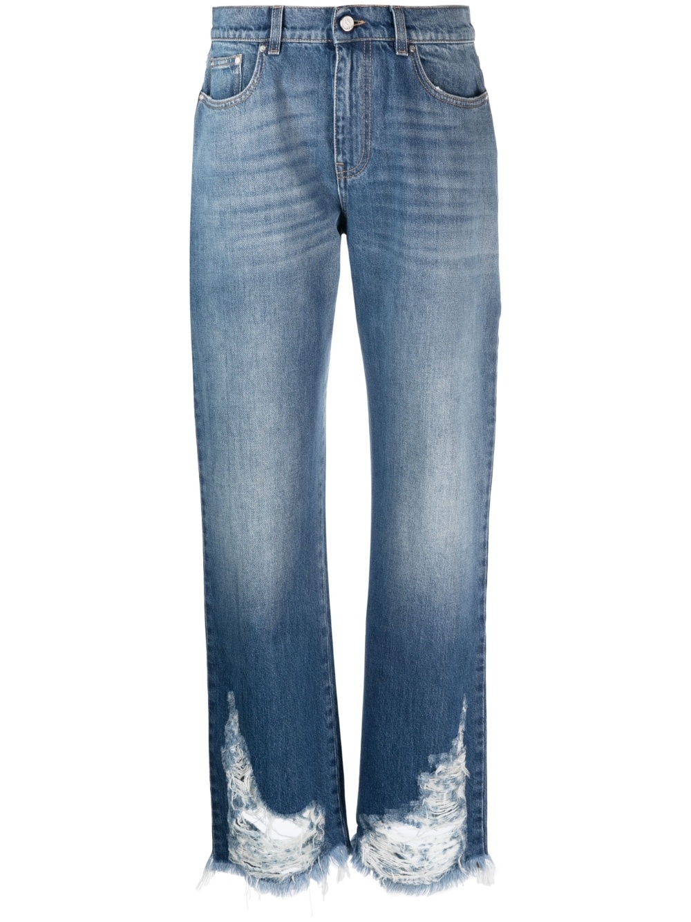 logo-patch straight-leg jeans - 1