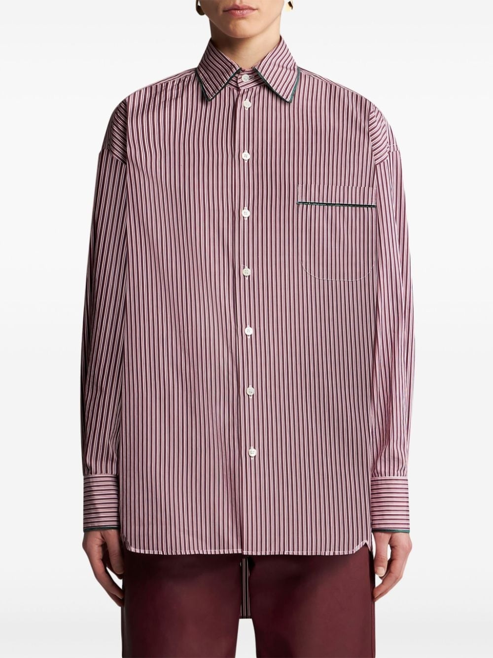 striped poplin shirt - 3