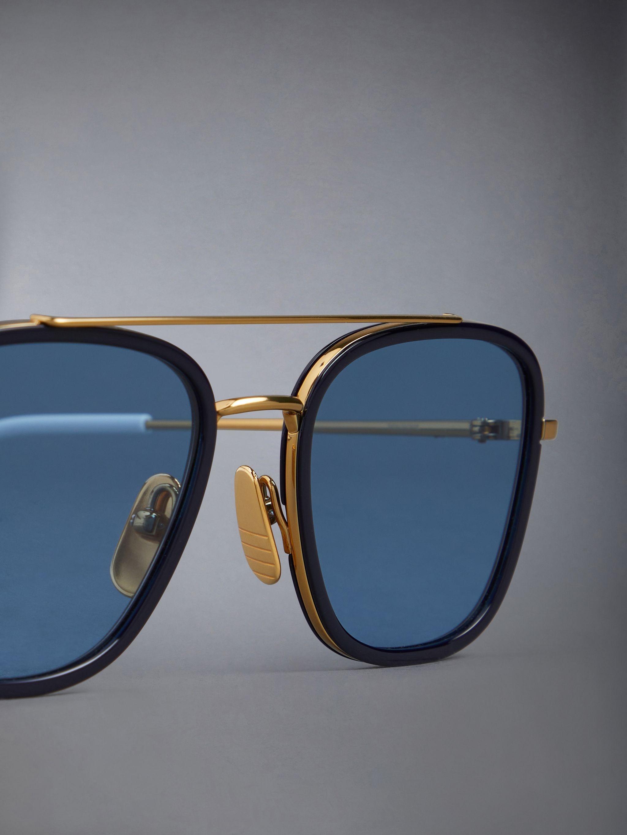 RECTANGULAR AVIATOR SUNGLASSES IN ACETATE AND TITANIUM - 5