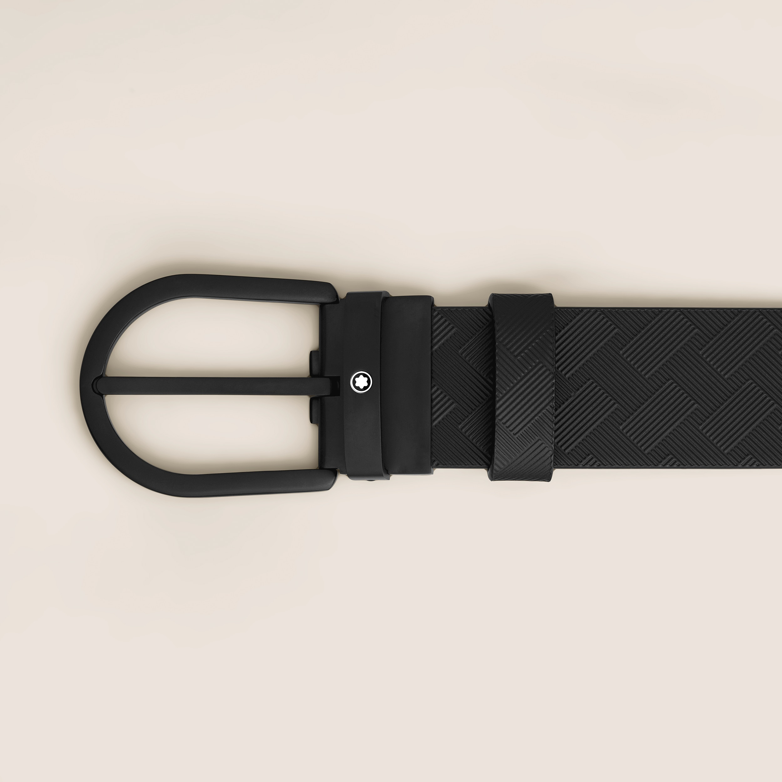 Black 35 mm leather belt - 2