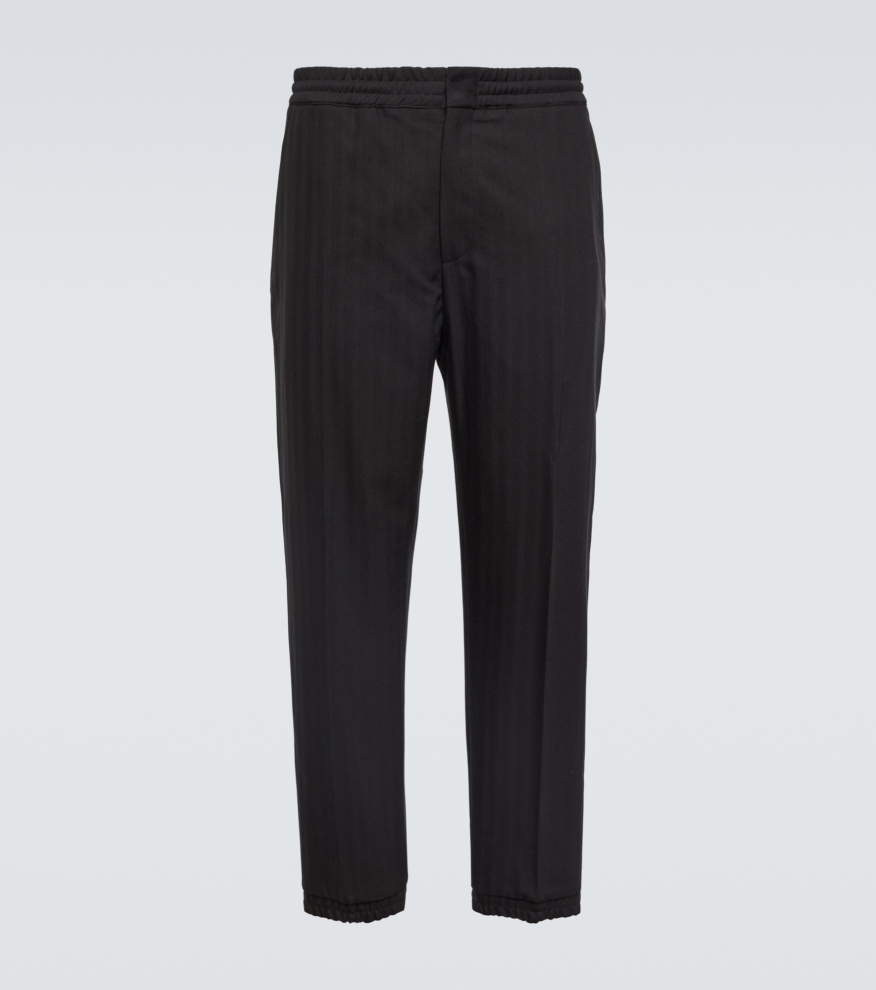 Wool and cotton tapered pants - 1