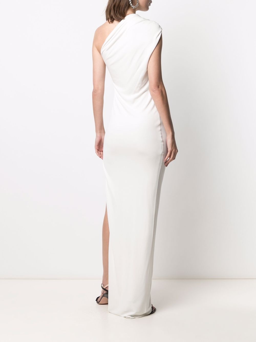 one-shoulder floor-length gown - 4