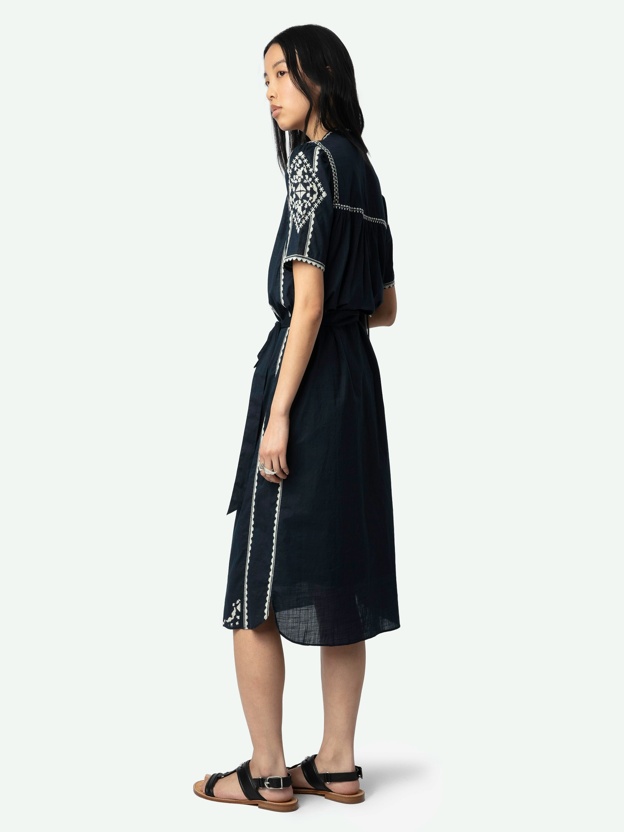 Rigy Navy Belted Dress - 5