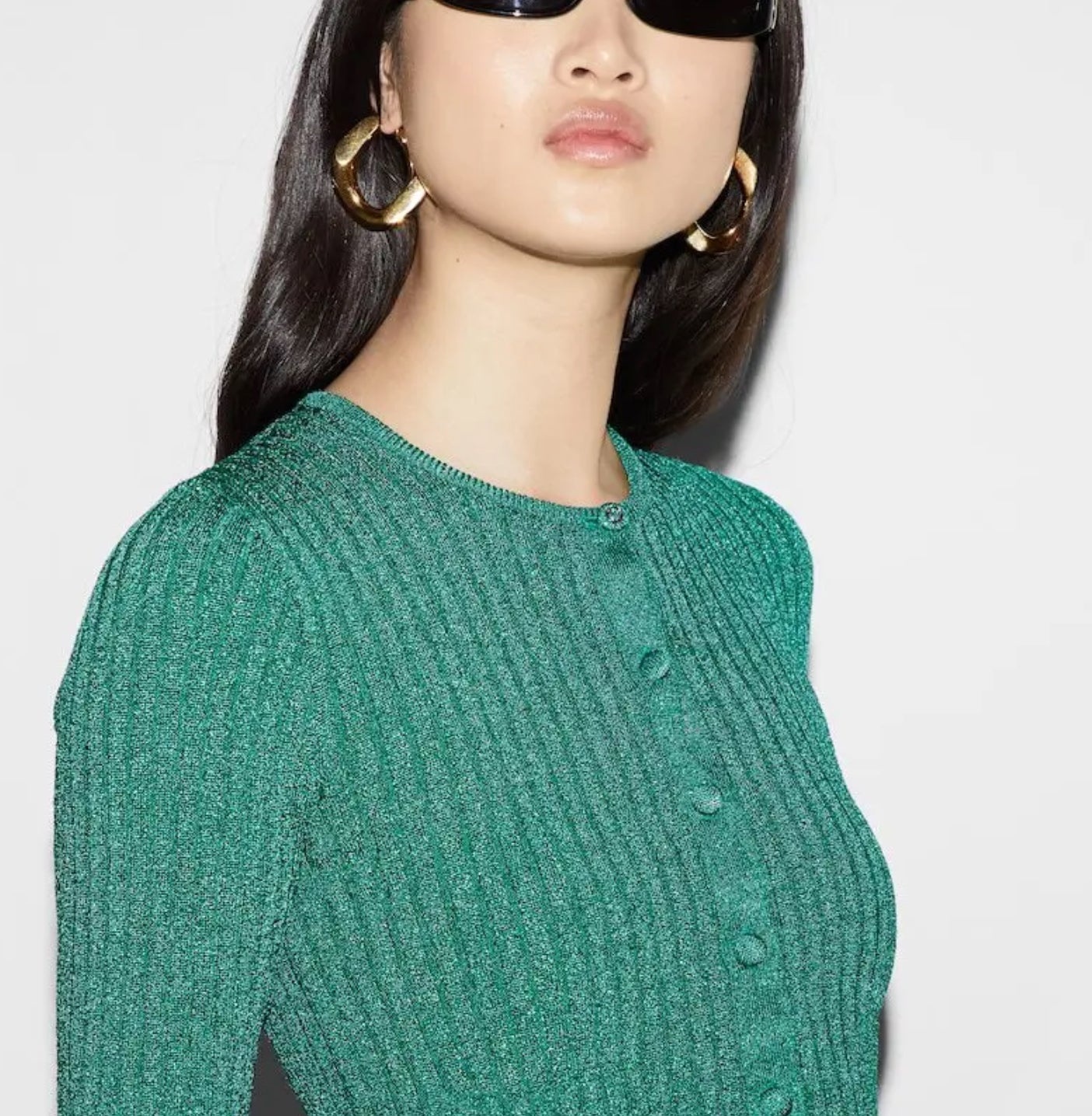 Gucci Rib Lame Crewneck Cardigan - 2
