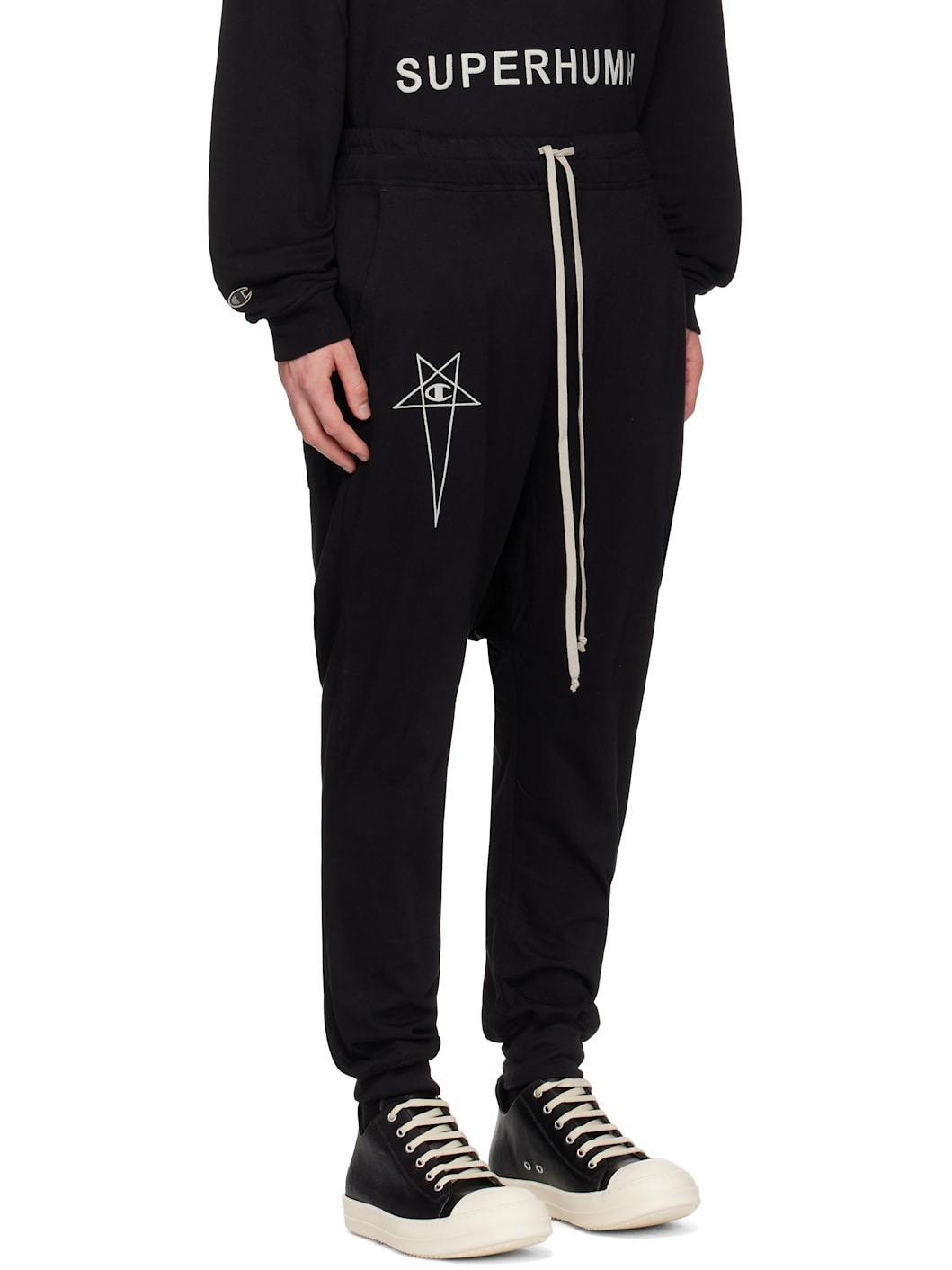 Black Champion Edition Prisoner Drawstring Sweatpants - 2