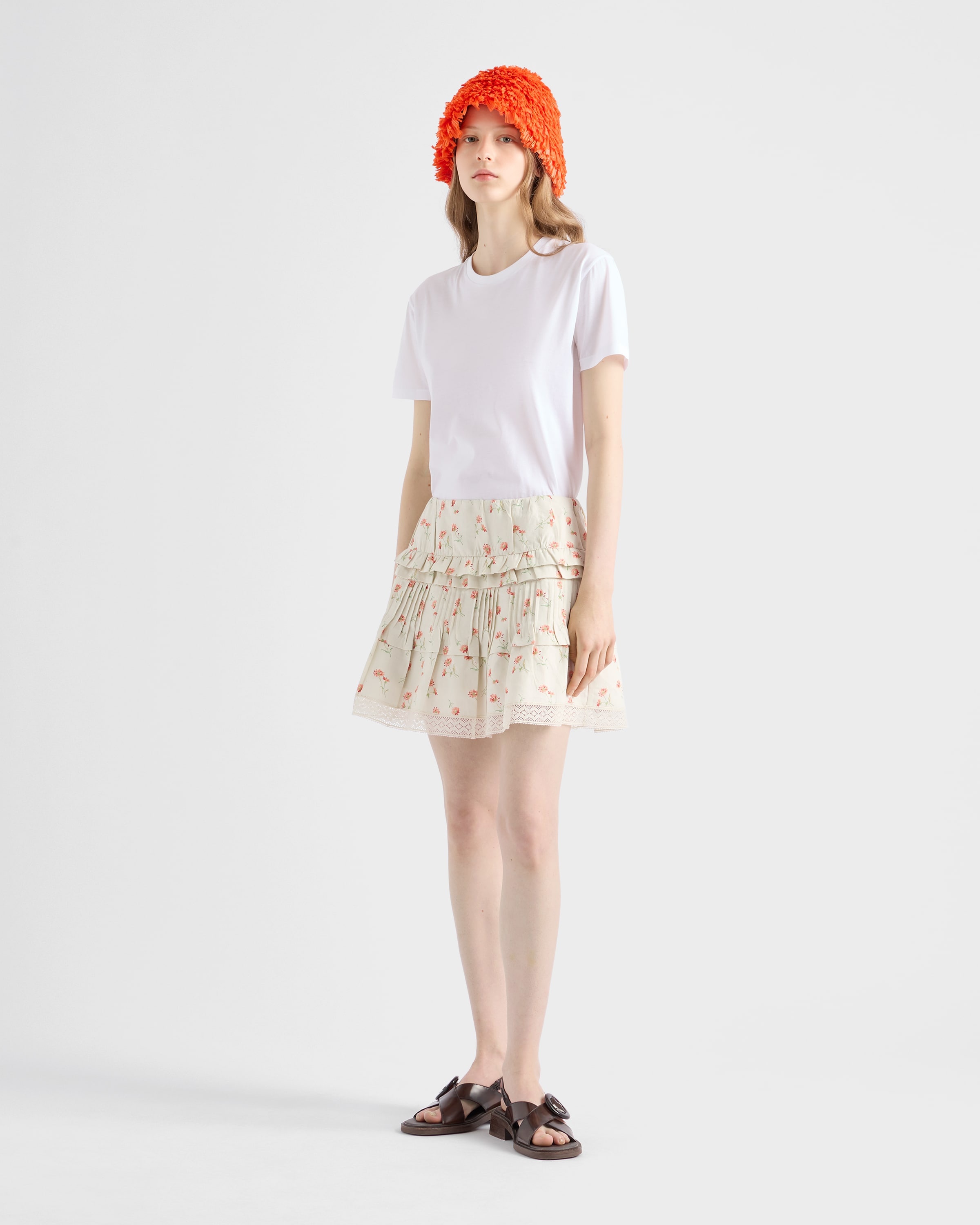 Floral print linen miniskirt - 2