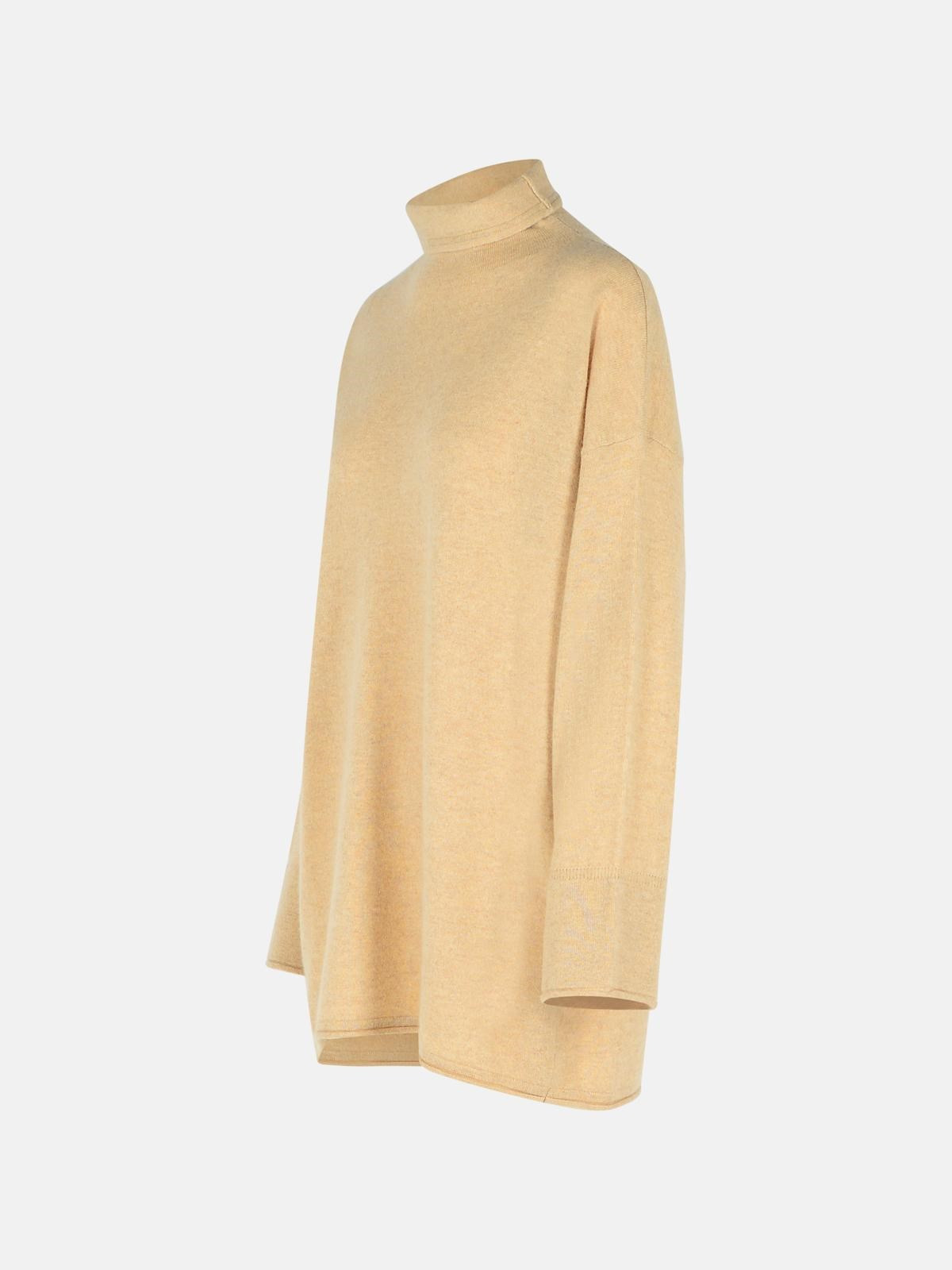 'ODER' BEIGE CASHMERE TURTLENECK SWEATER - 2