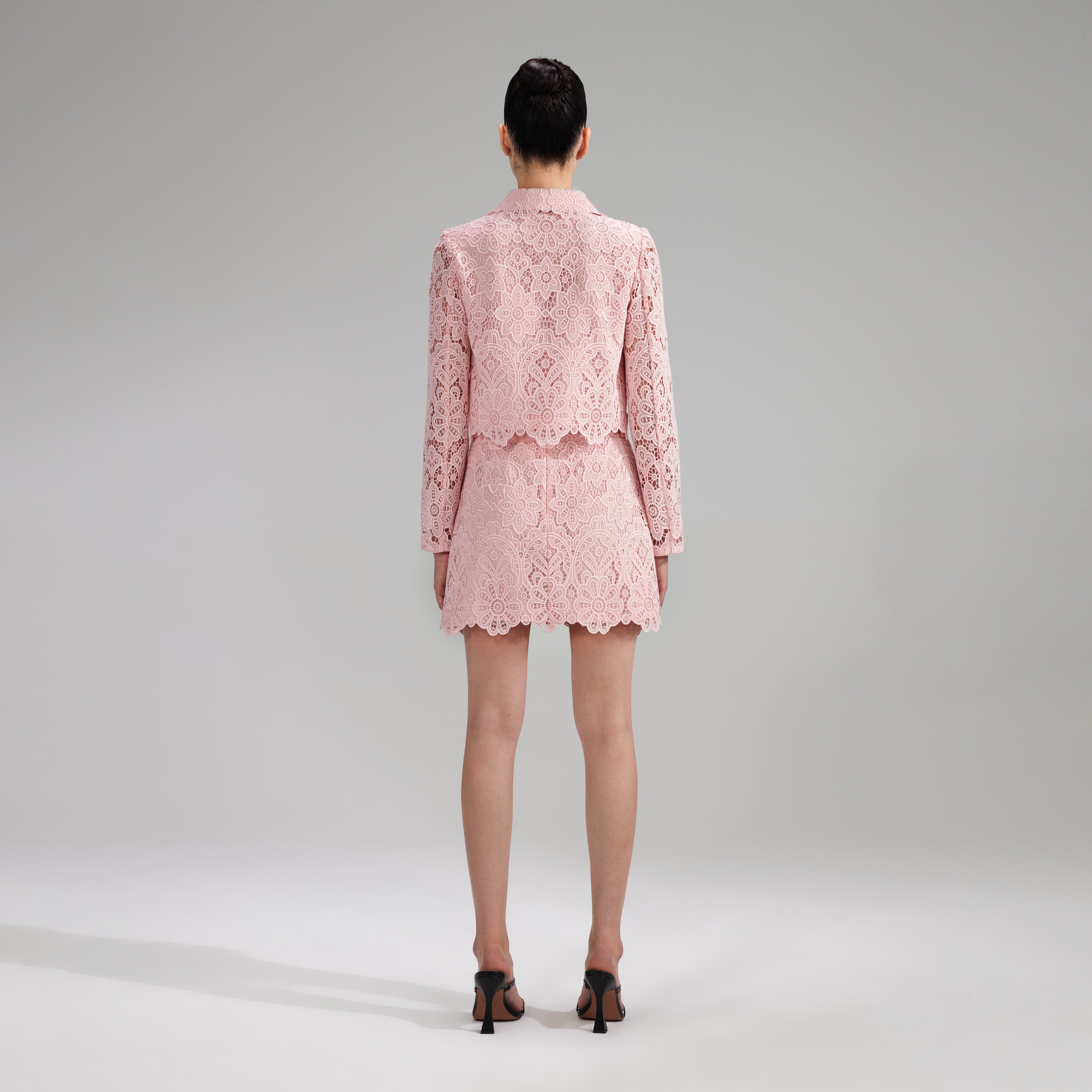 Pink Guipure Lace Jacket - 3