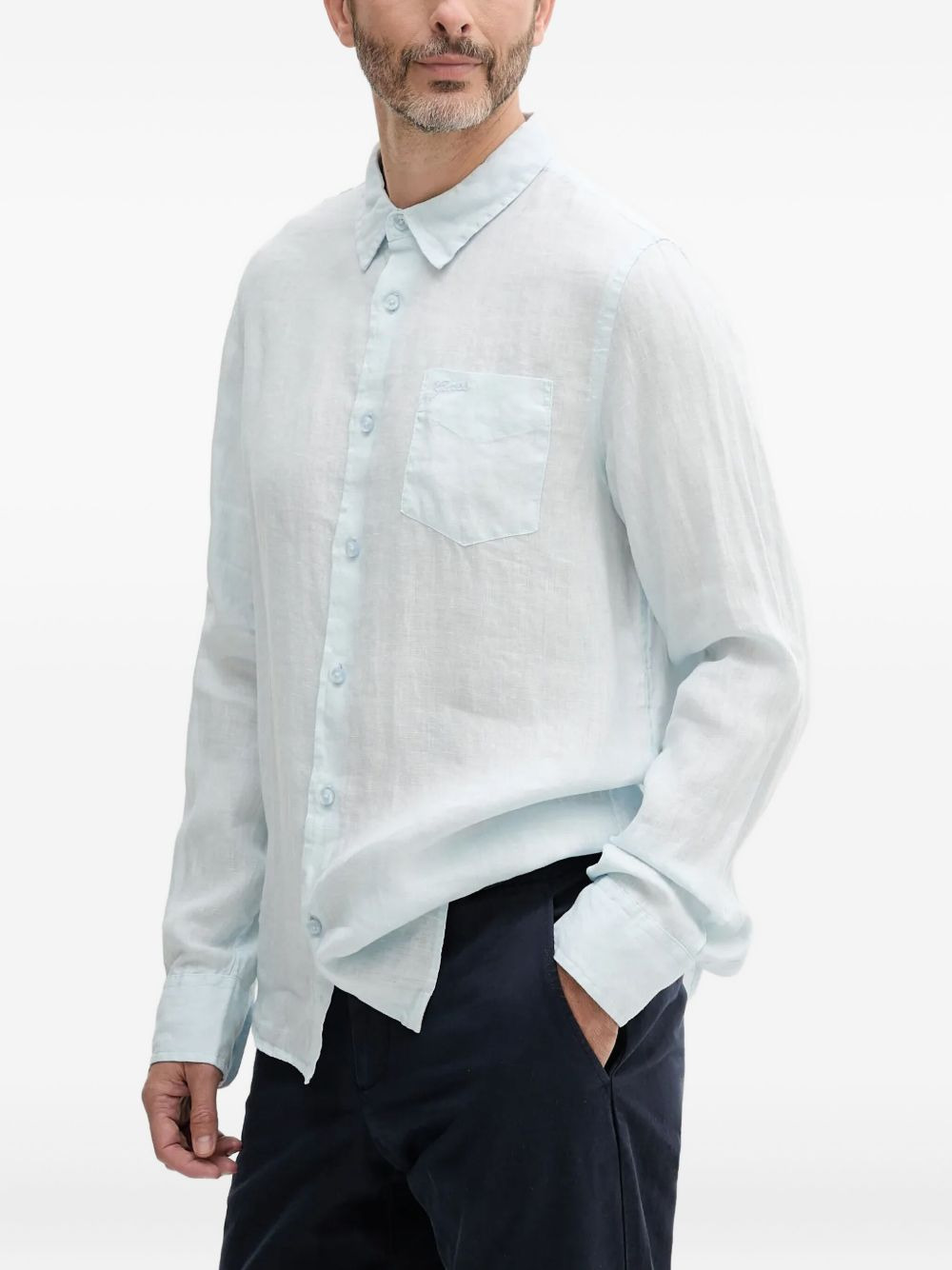 patch-pocket long-sleeve shirt - 3