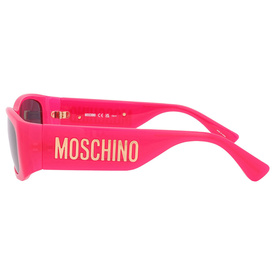 Moschino Grey Rectangular Ladies Sunglasses MOS145/S 0MU1/IR 55 - 5