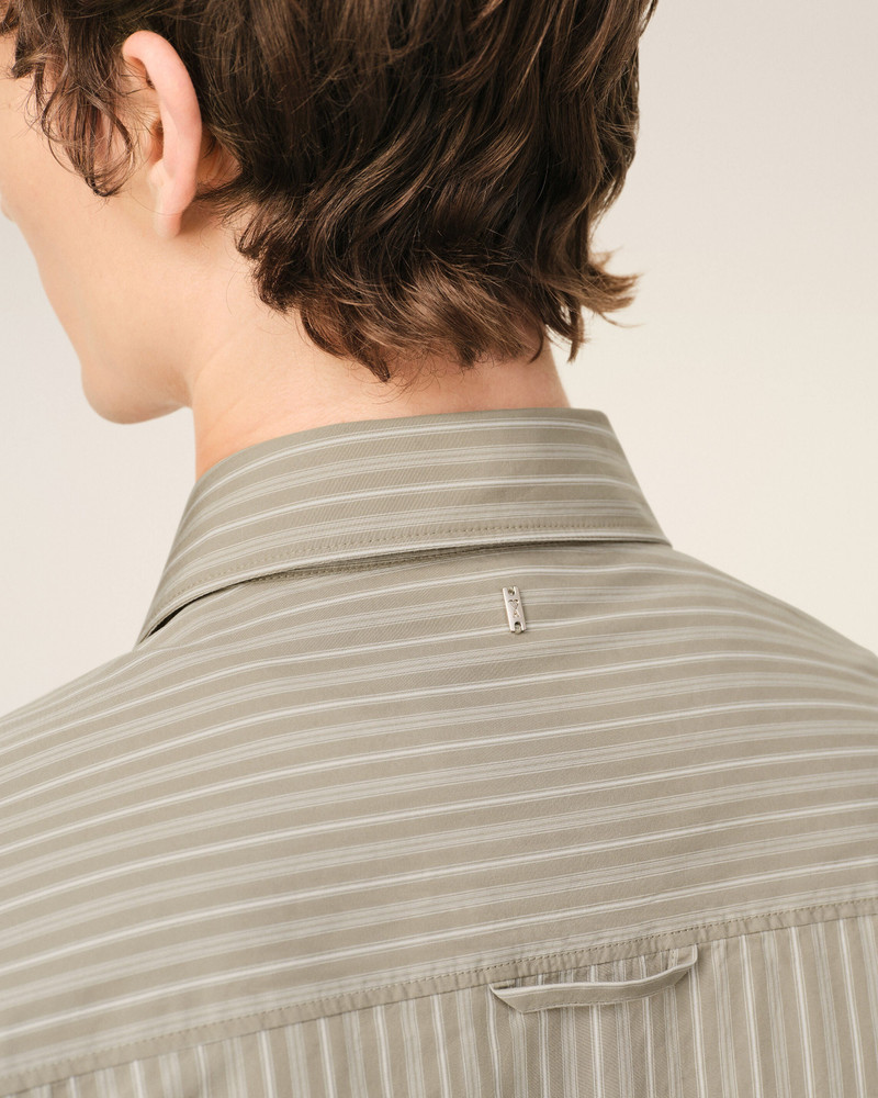 BEIGE COTTON LONG SLEEVE RUFFLED ADJUSTED SHIRT 4