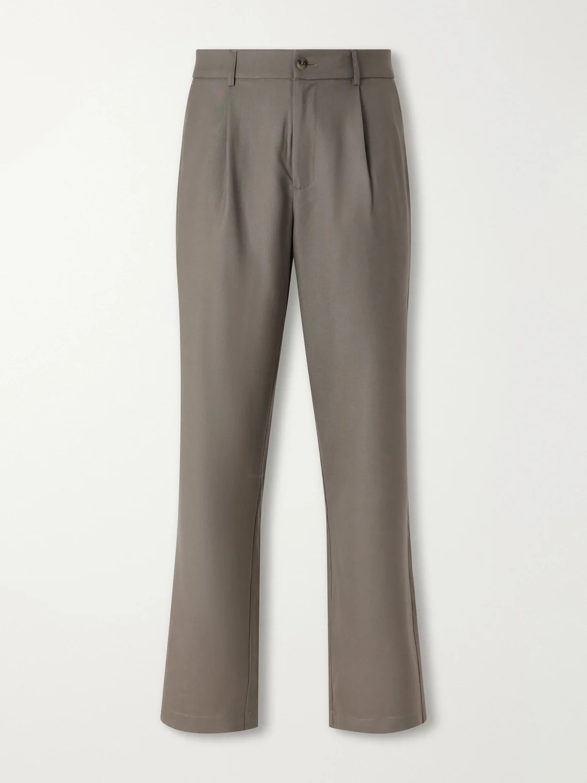 One Pleat Straight-Leg Pleated Virgin Wool Trousers - 1