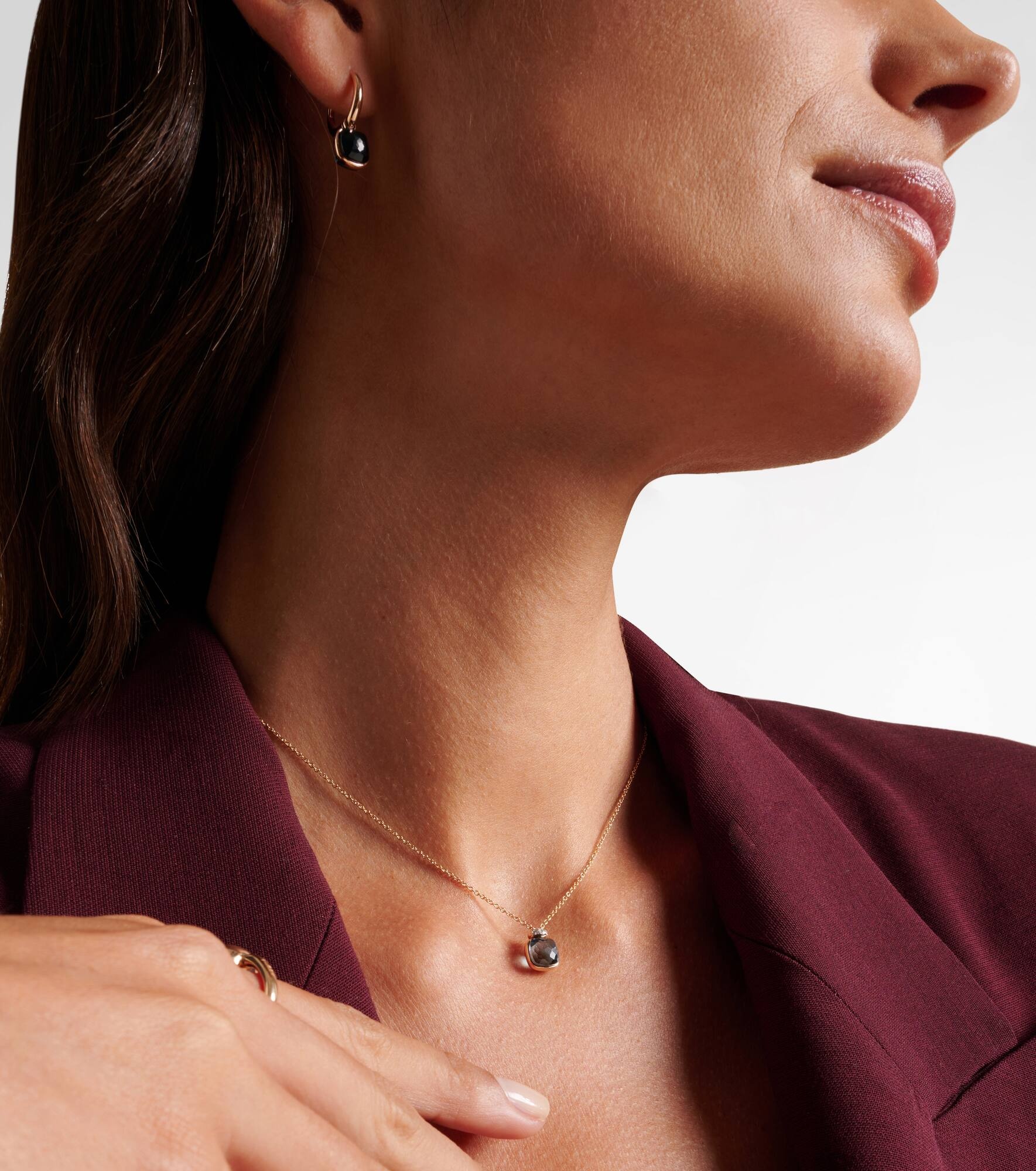 Nudo Mini 18kt rose gold pendant necklace with topaz and diamonds - 3