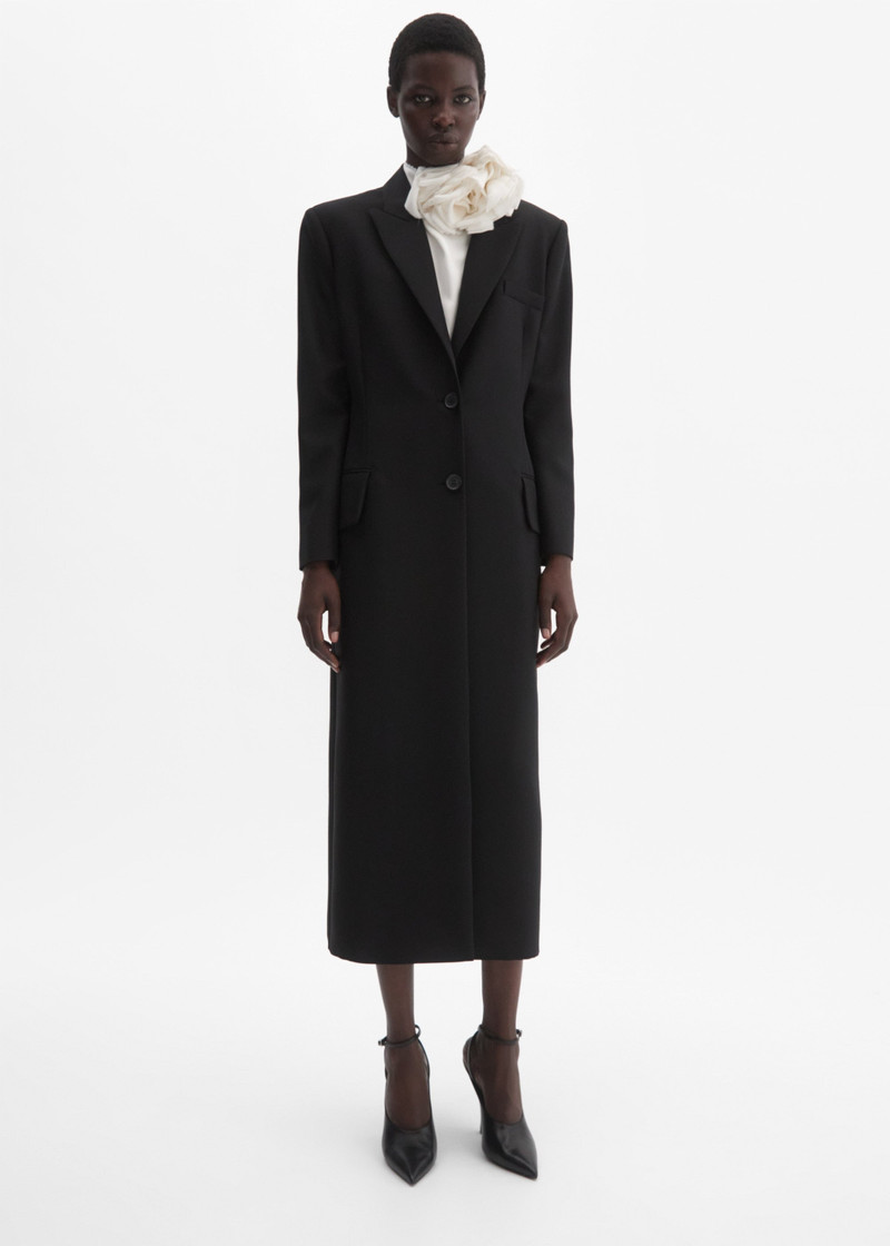 MAGDA BUTRYM Single-breasted wool and mohair coat in black outlook