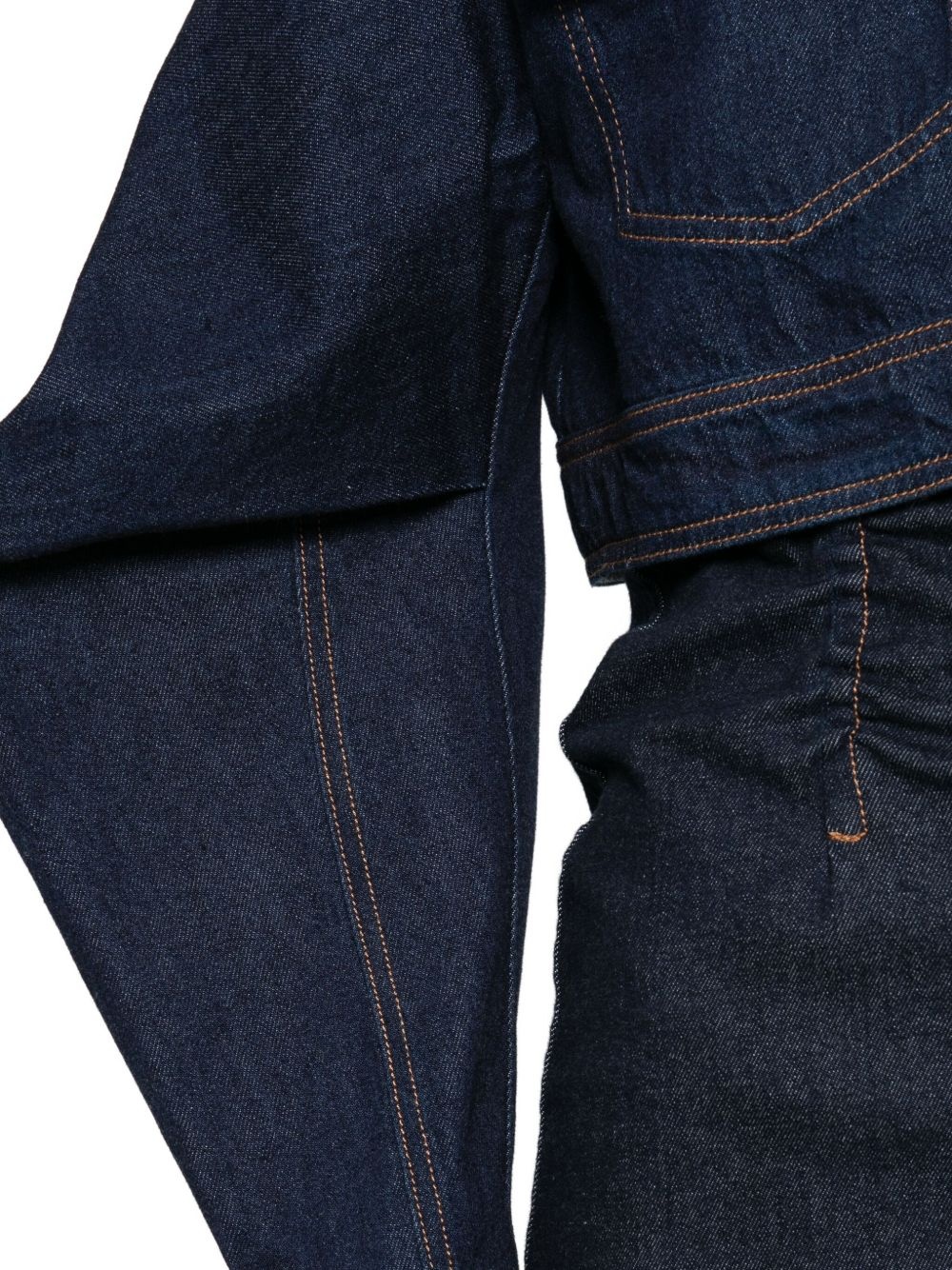 curved-sleeve denim jacket - 5