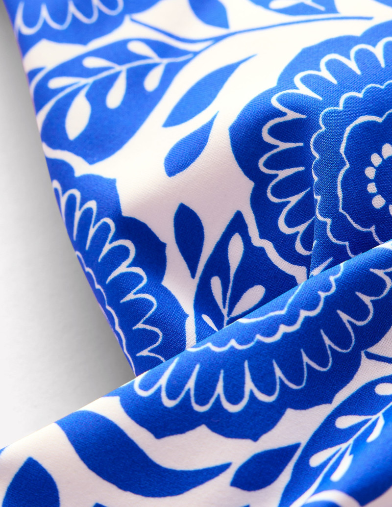 Levanzo Halter Bikini Top-Blue Dahlia Stamp 1