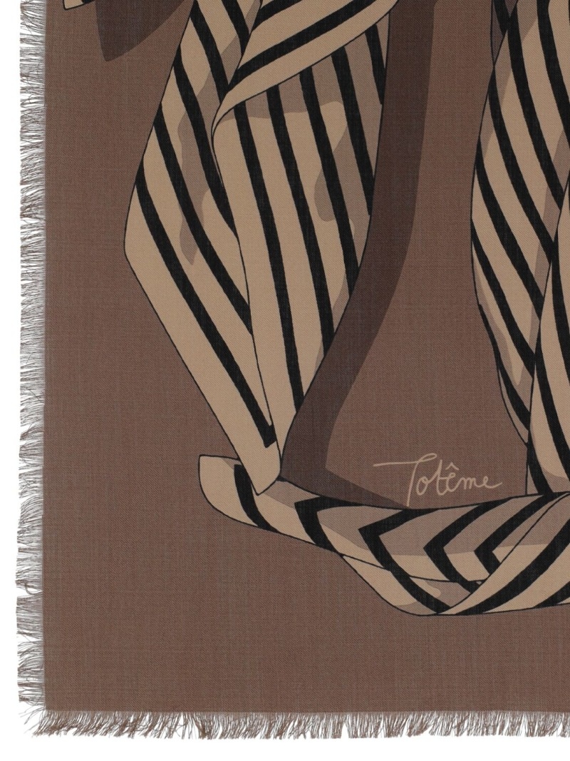 Large monogram printed wool & silk scarf - 2