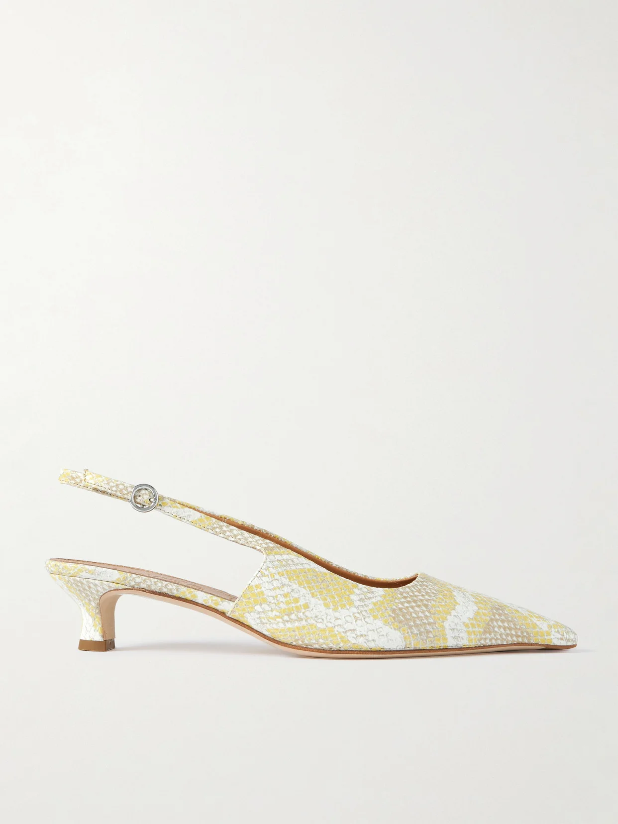 Catrina Snake-effect Leather Slingback Pumps - 1