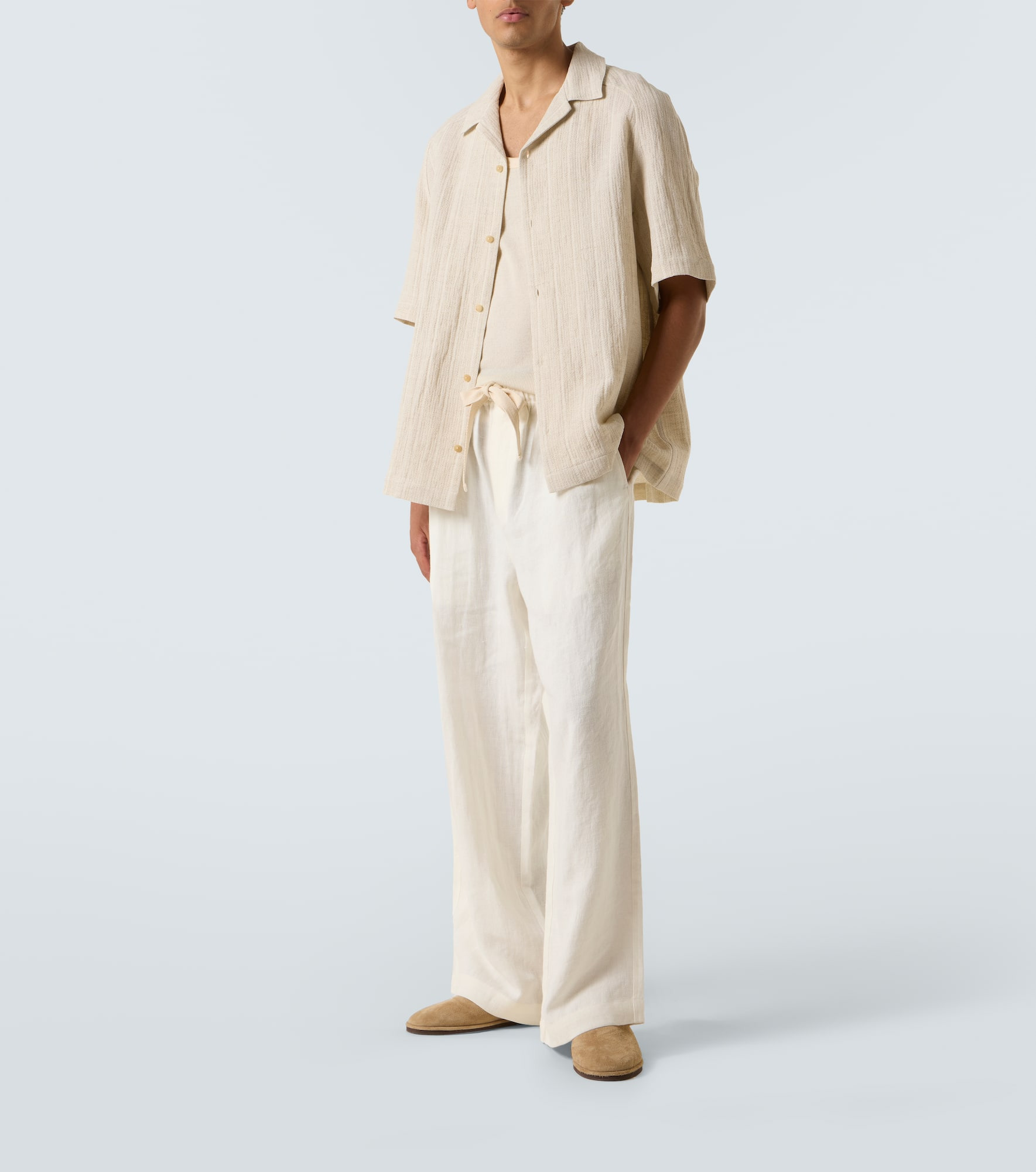 Linen wide-leg pants - 2