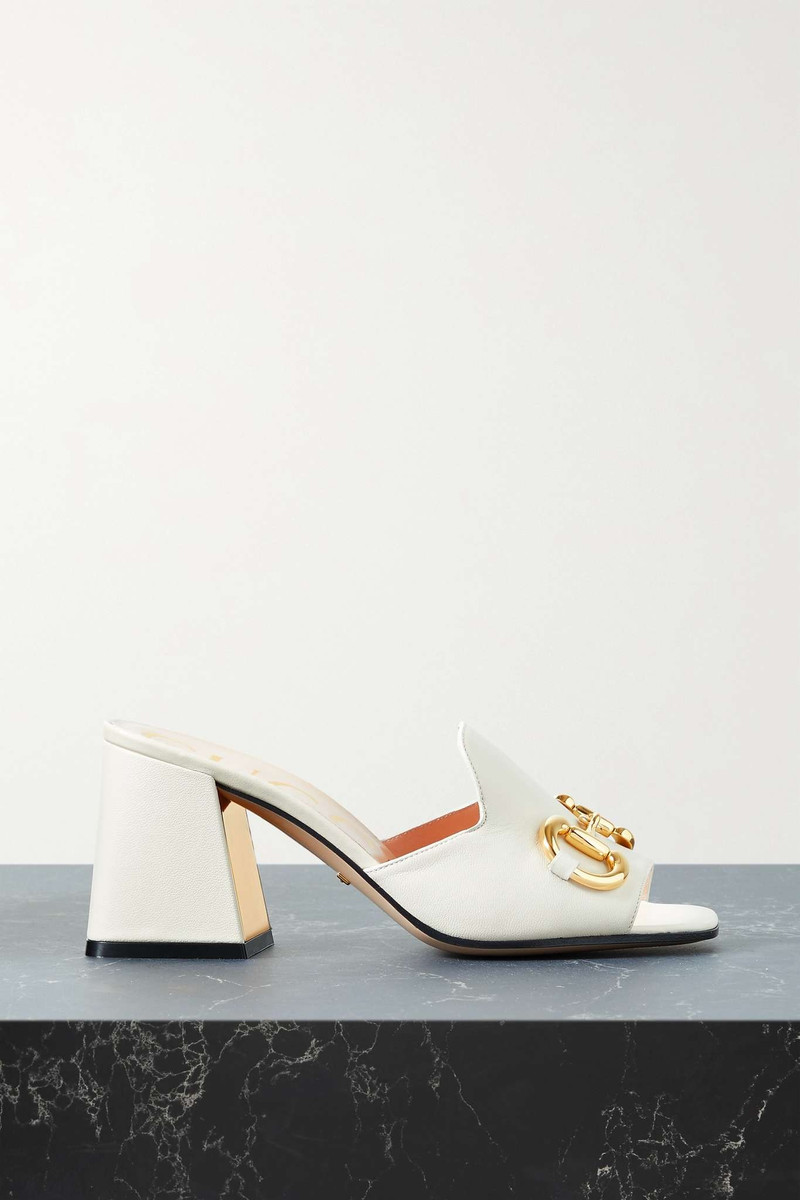 Horsebit-detailed leather mules - 1