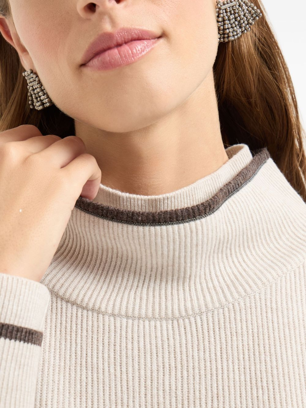 ribbed high-neck dress - 5