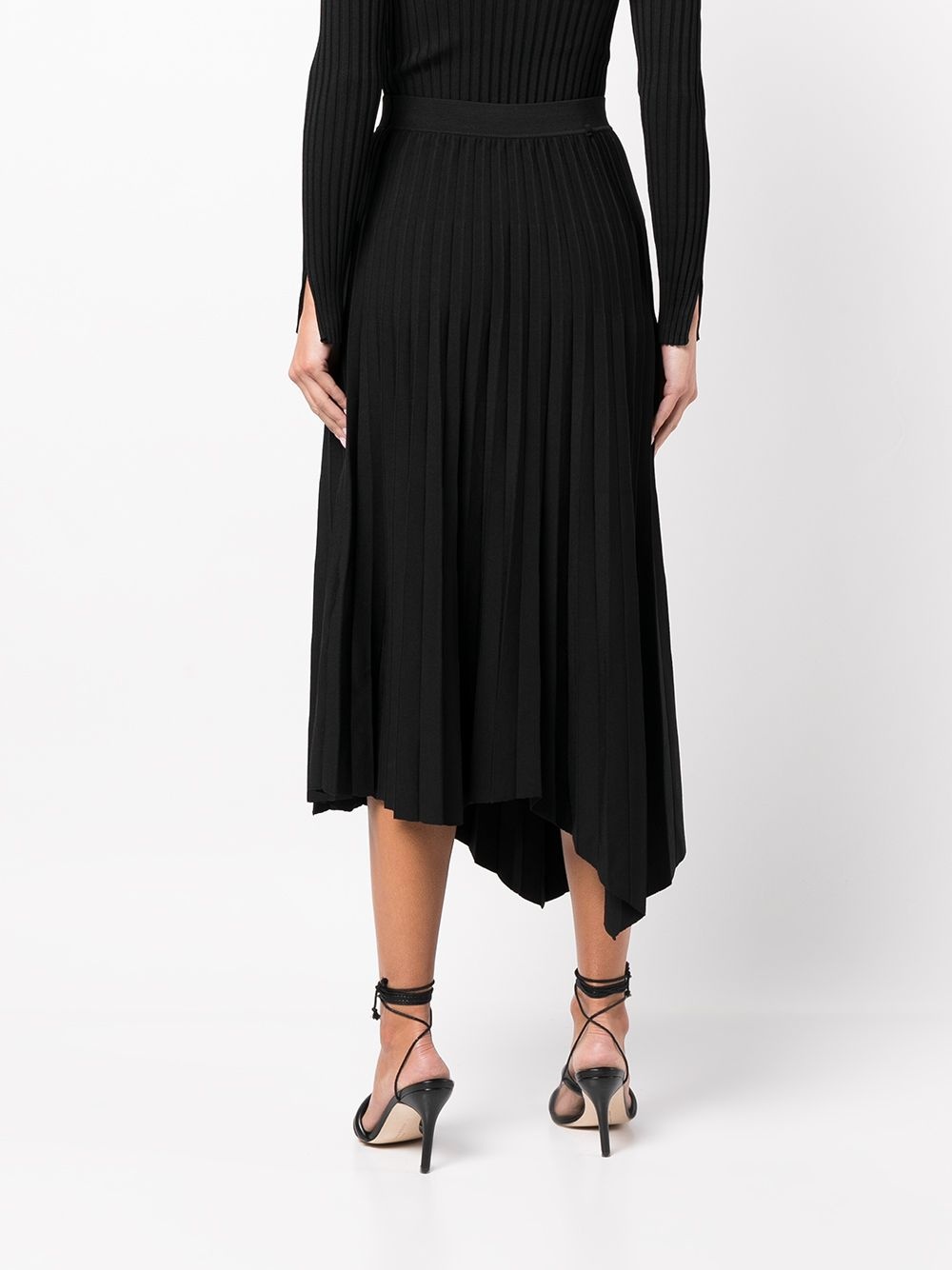 high-waist asymetric pleated skirt - 4
