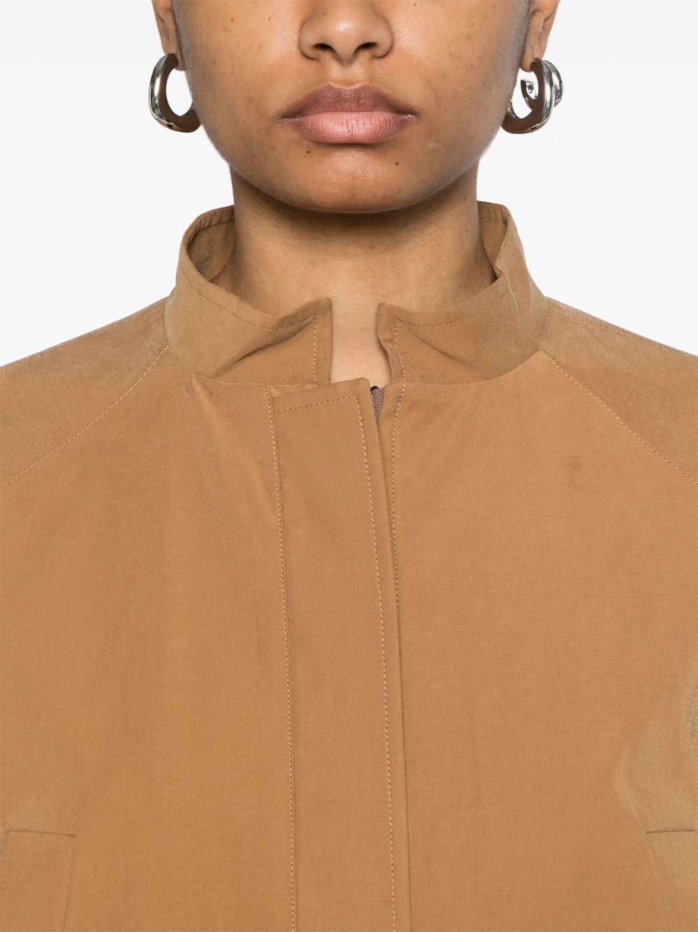 cropped tailoring bomber jacket - 5