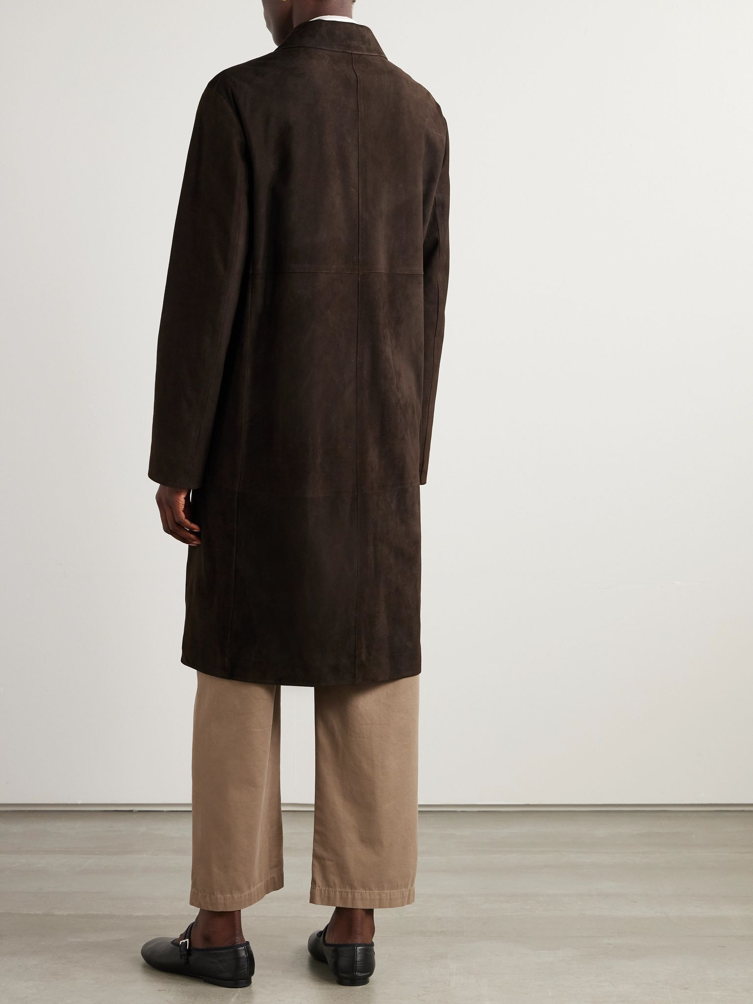 Babilonia suede coat Dark brown - 4