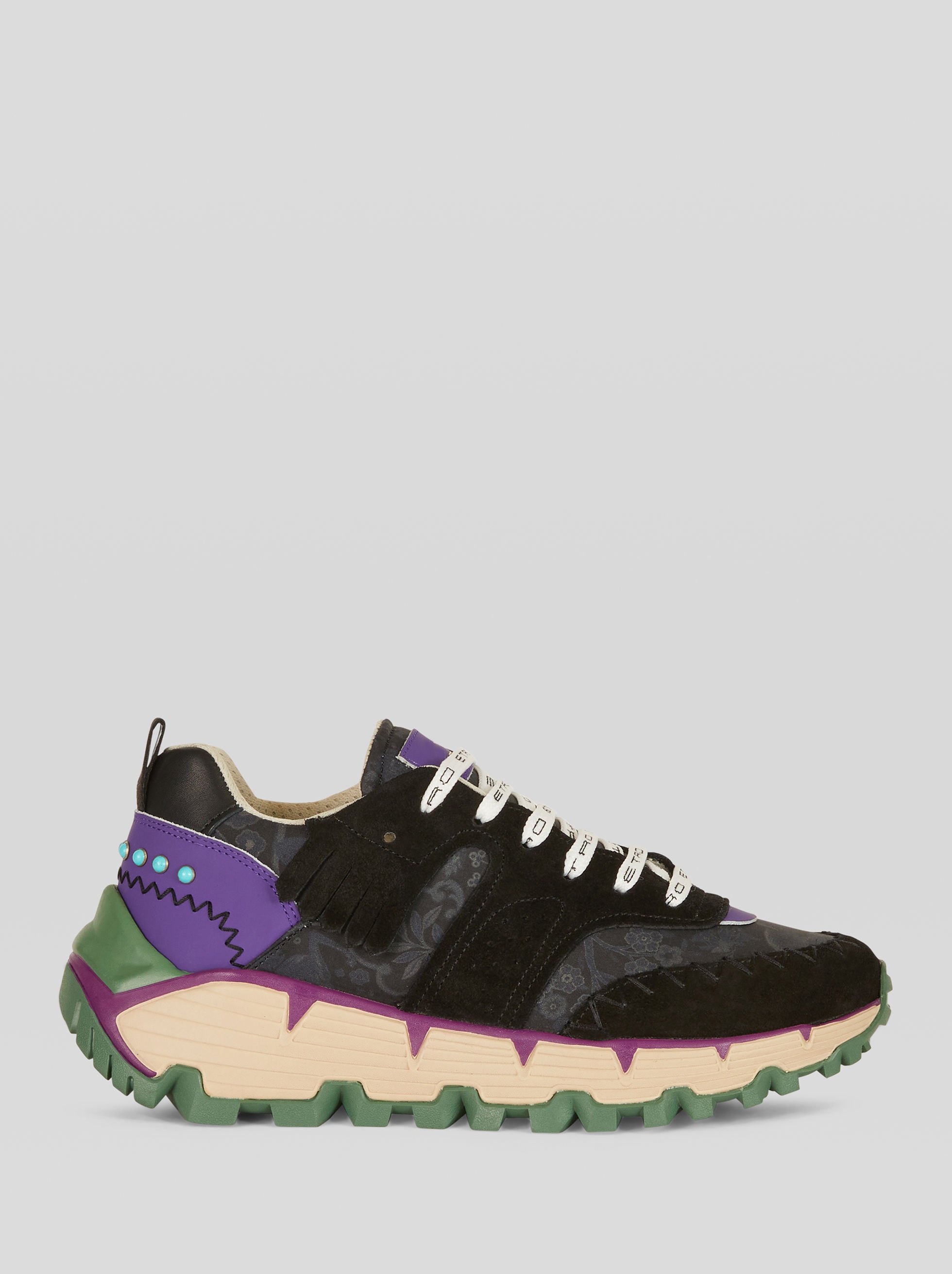 LEATHER EARTHBEAT SNEAKERS WITH FLORAL DETAILS - 1