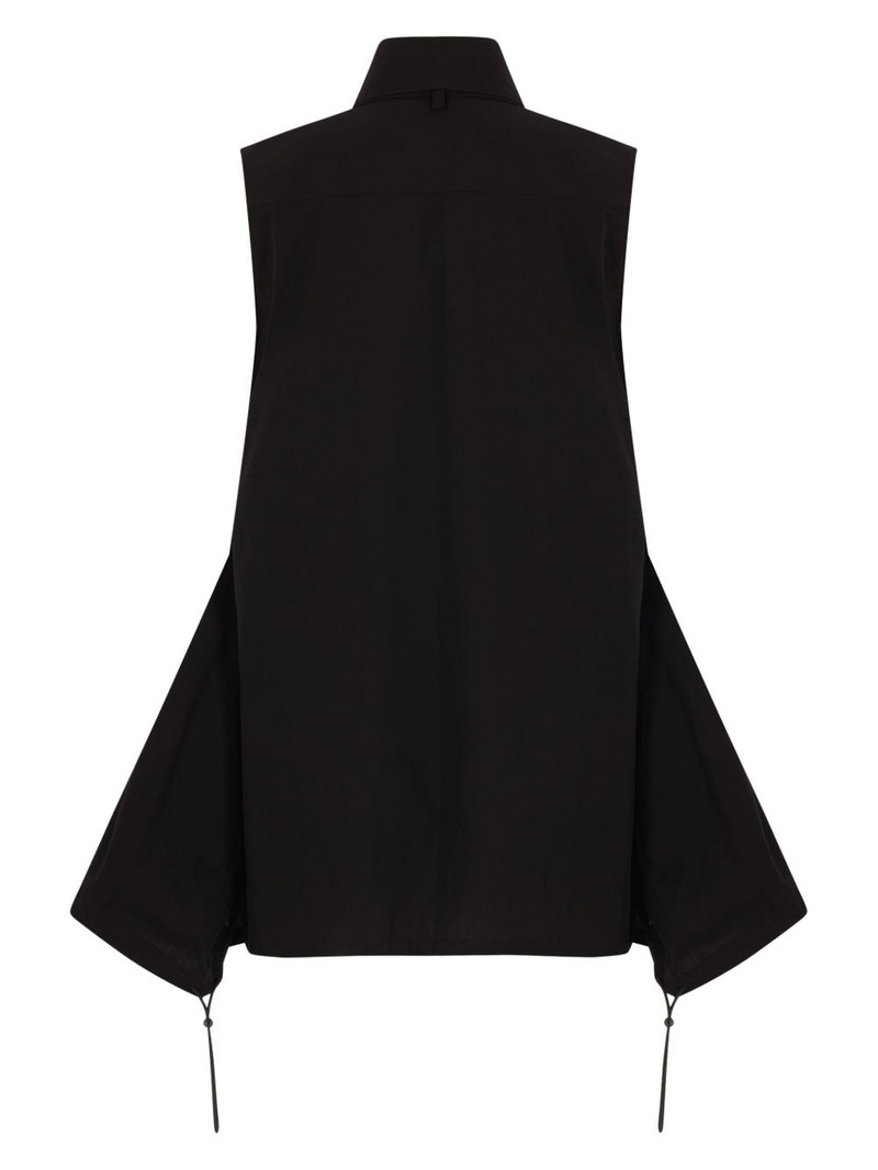 Yohji Yamamoto tie-detail sleeveless shirt outlook